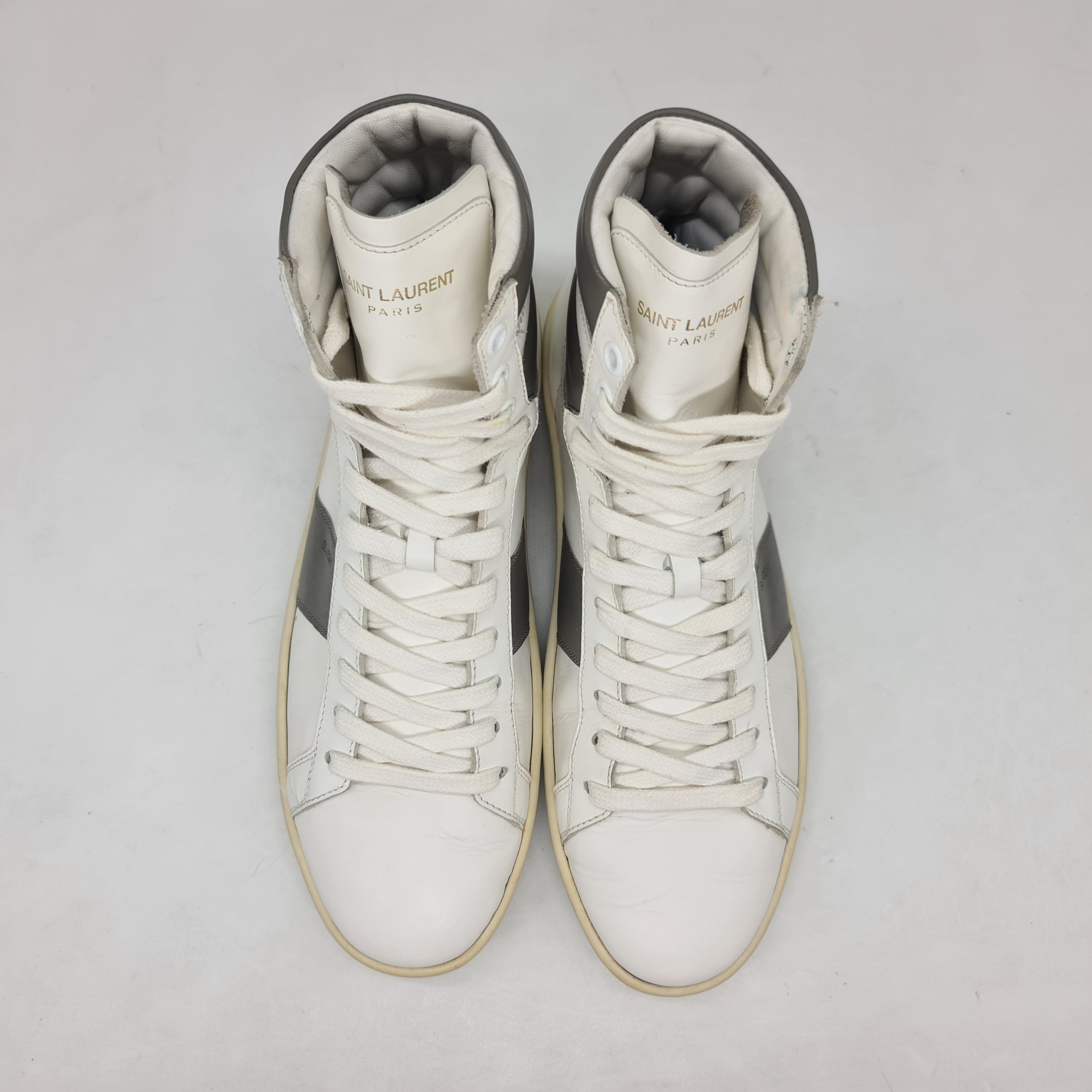 Hedi Slimane × Saint Laurent Paris Saint Laurent - 2013 SL/02H White Gray High Top Sneakers Size US 7 / EU 40 - 3 Thumbnail