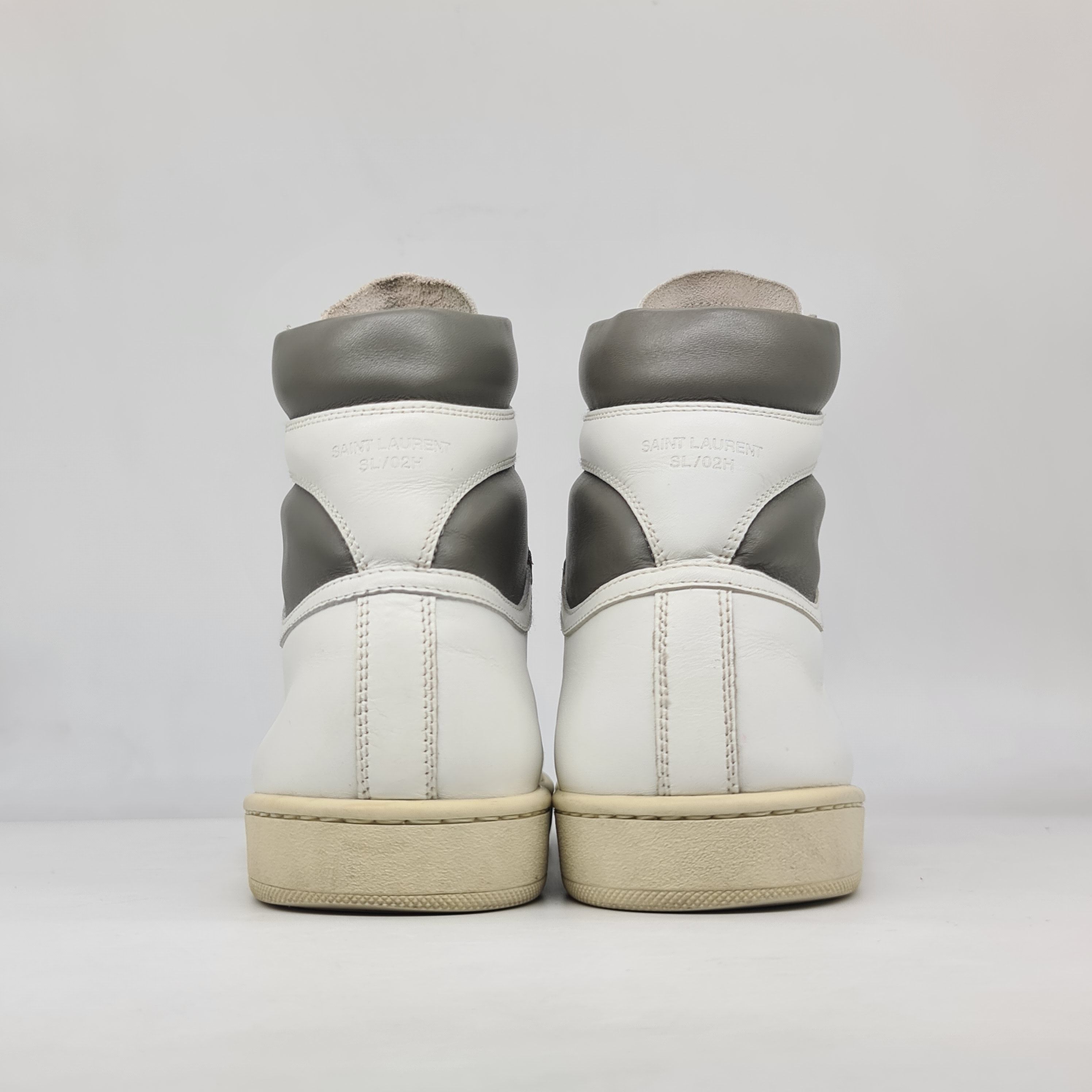 Hedi Slimane × Saint Laurent Paris Saint Laurent - 2013 SL/02H White Gray High Top Sneakers Size US 7 / EU 40 - 6 Thumbnail