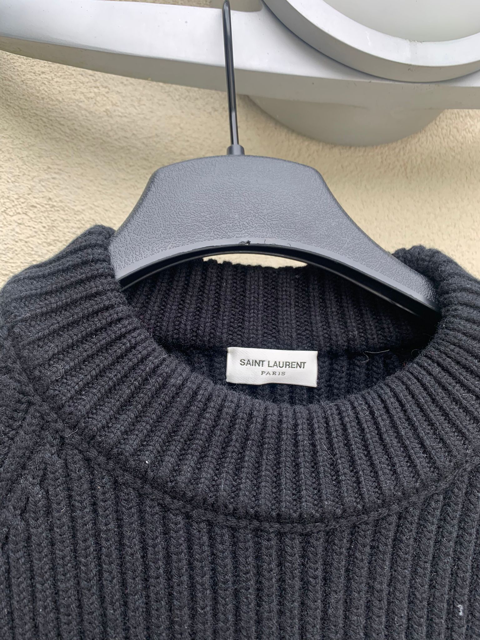 Saint Laurent Paris o1rshd1 Ribbed Cable Knit Sweater in Black Size US S / EU 44-46 / 1 - 6 Thumbnail