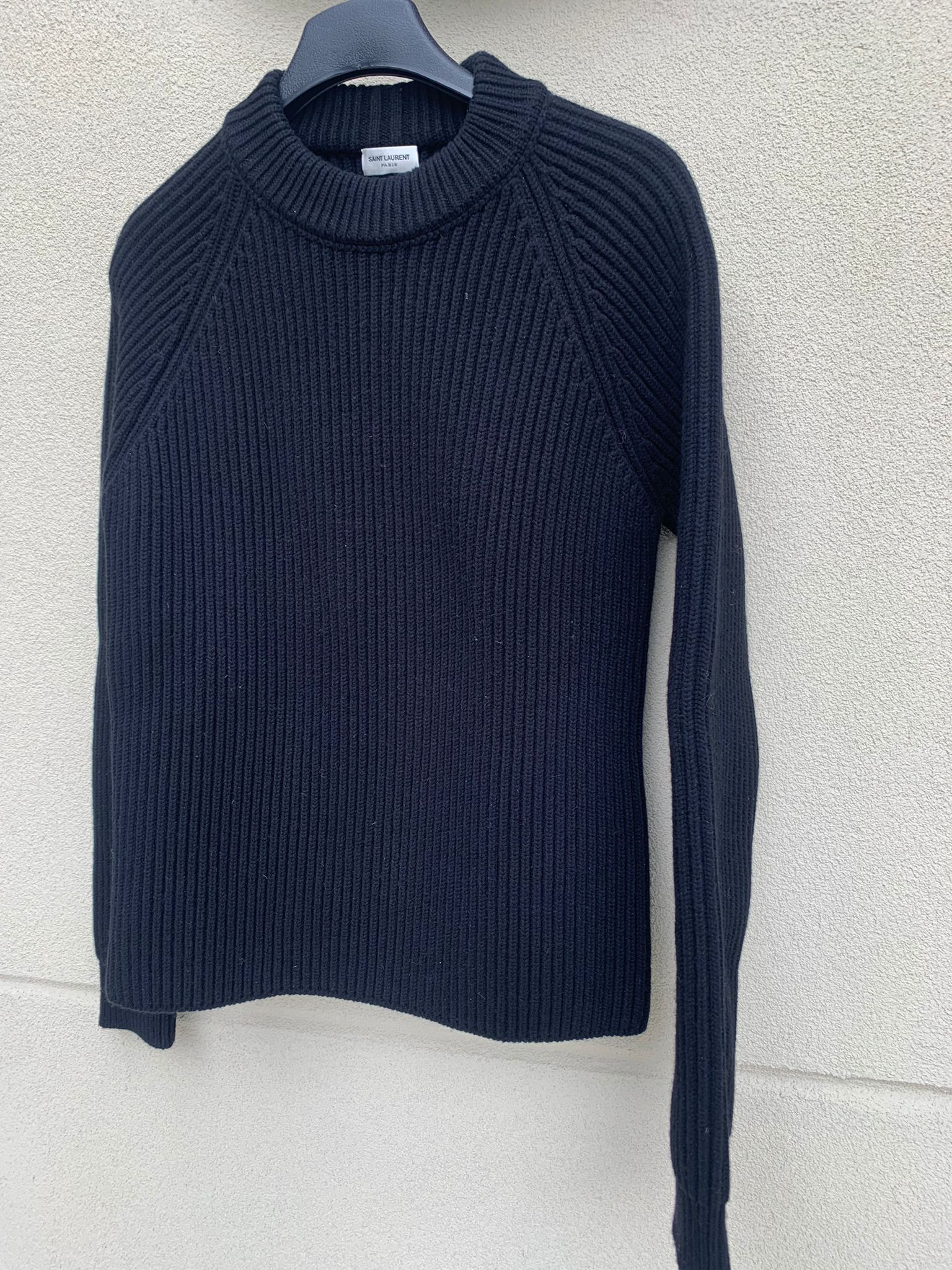 Saint Laurent Paris o1rshd1 Ribbed Cable Knit Sweater in Black Size US S / EU 44-46 / 1 - 4 Thumbnail