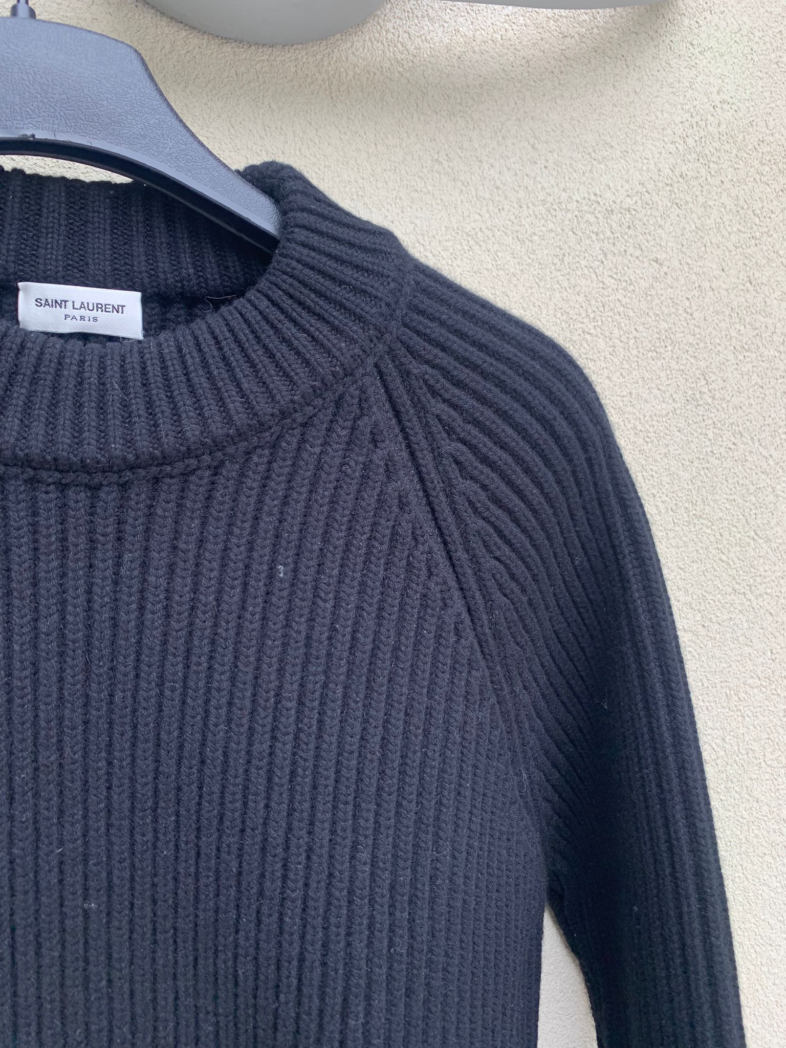 Saint Laurent Paris o1rshd1 Ribbed Cable Knit Sweater in Black Size US S / EU 44-46 / 1 - 3 Thumbnail
