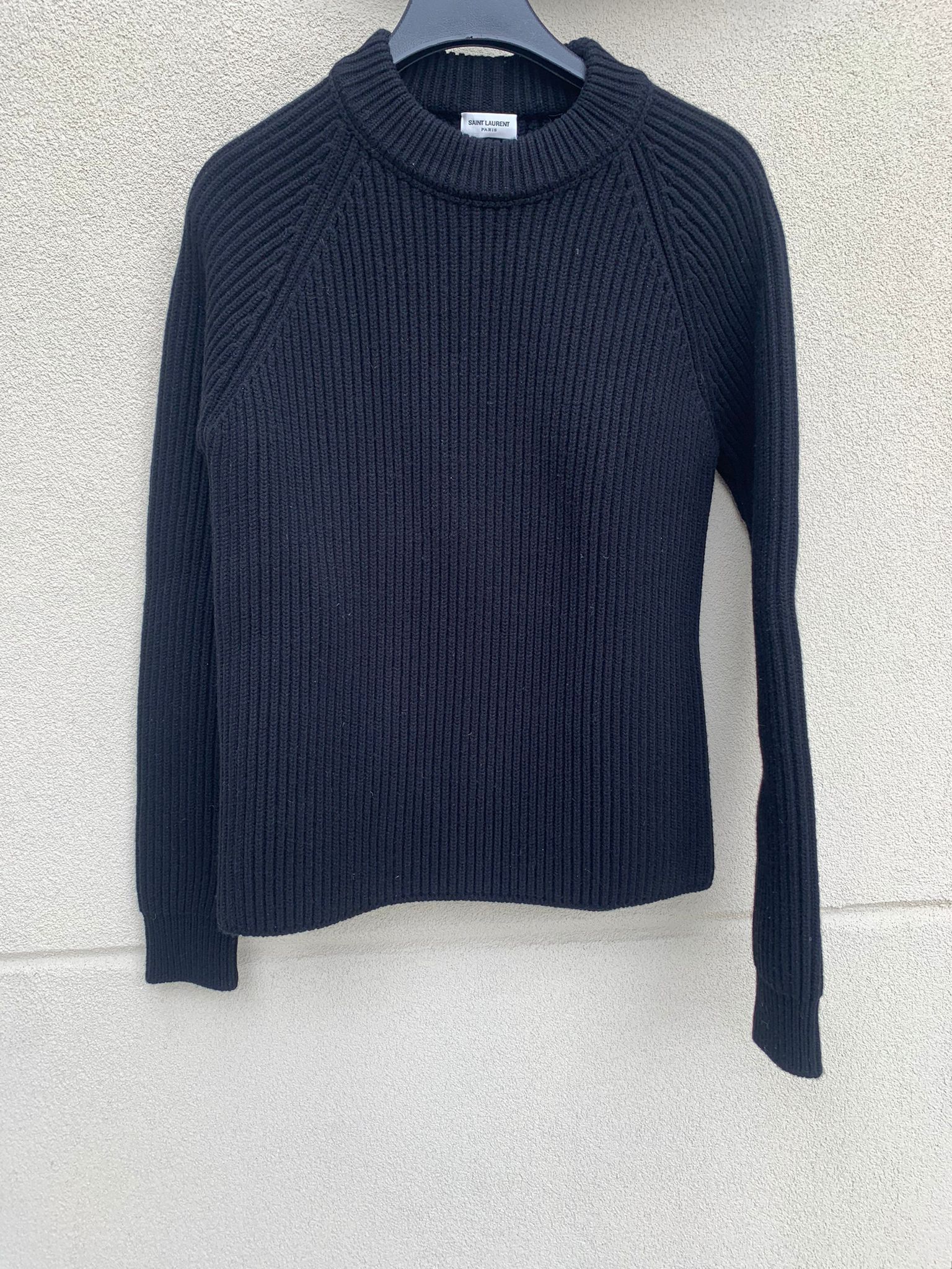Saint Laurent Paris o1rshd1 Ribbed Cable Knit Sweater in Black Size US S / EU 44-46 / 1 - 2 Thumbnail