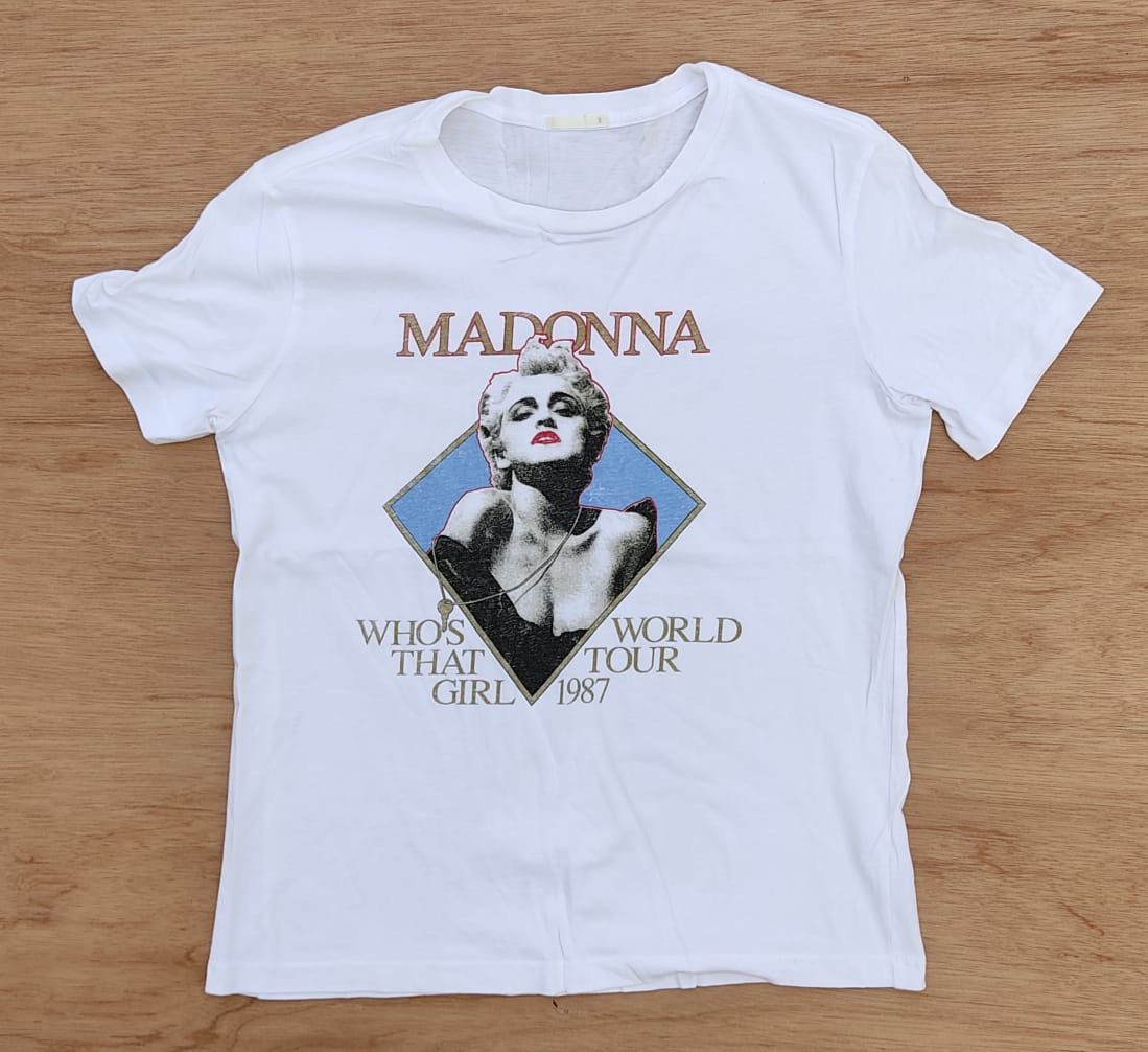 Image of Band Tees x Tour Tee Vintage Tee D - 16 Madonna in White, Men's (Size Small)