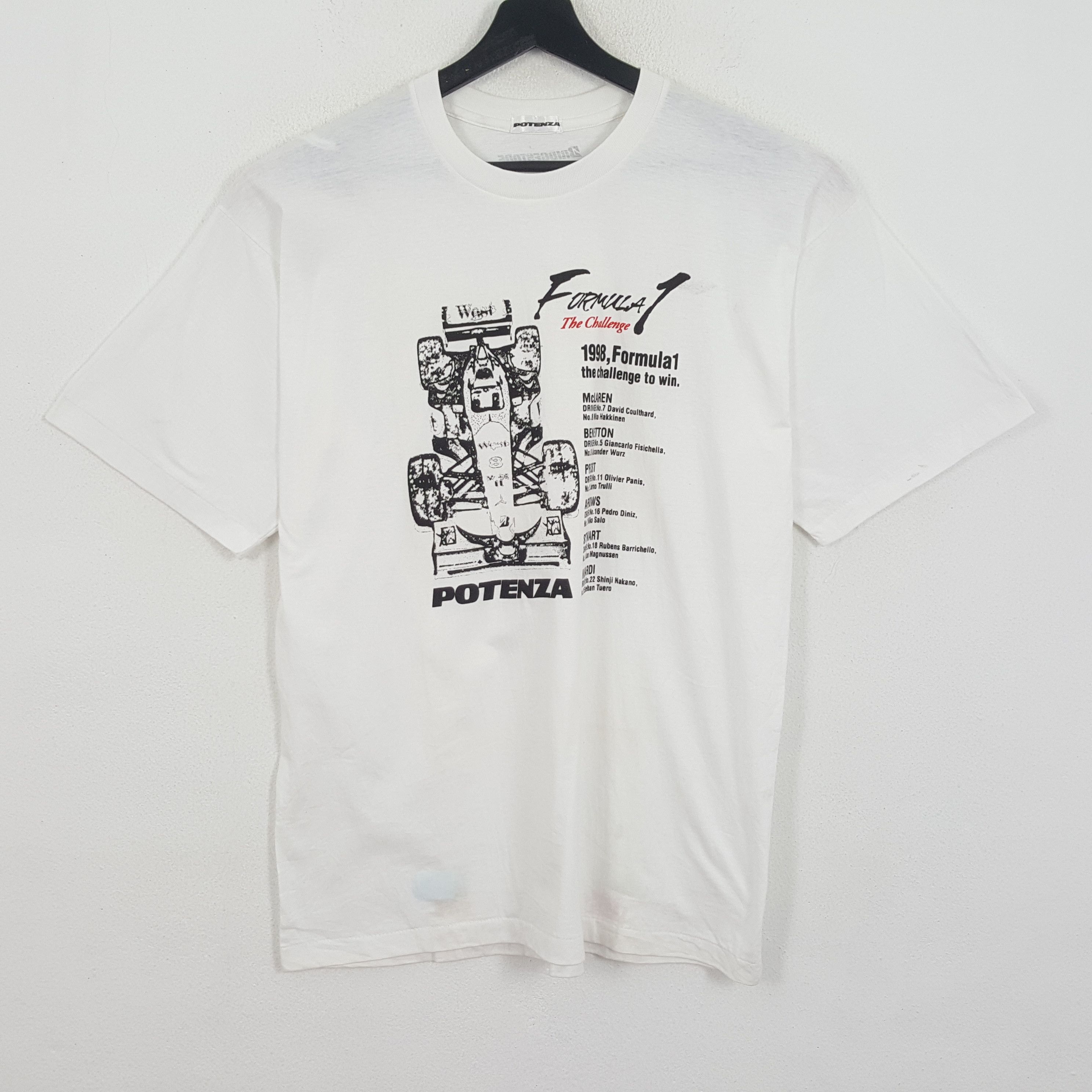 Benetton × Vintage POTENZA FORMULA 1 Racing Bridgestone Vintage Tshirt Size US L / EU 52-54 / 3 - 1 Thumbnail