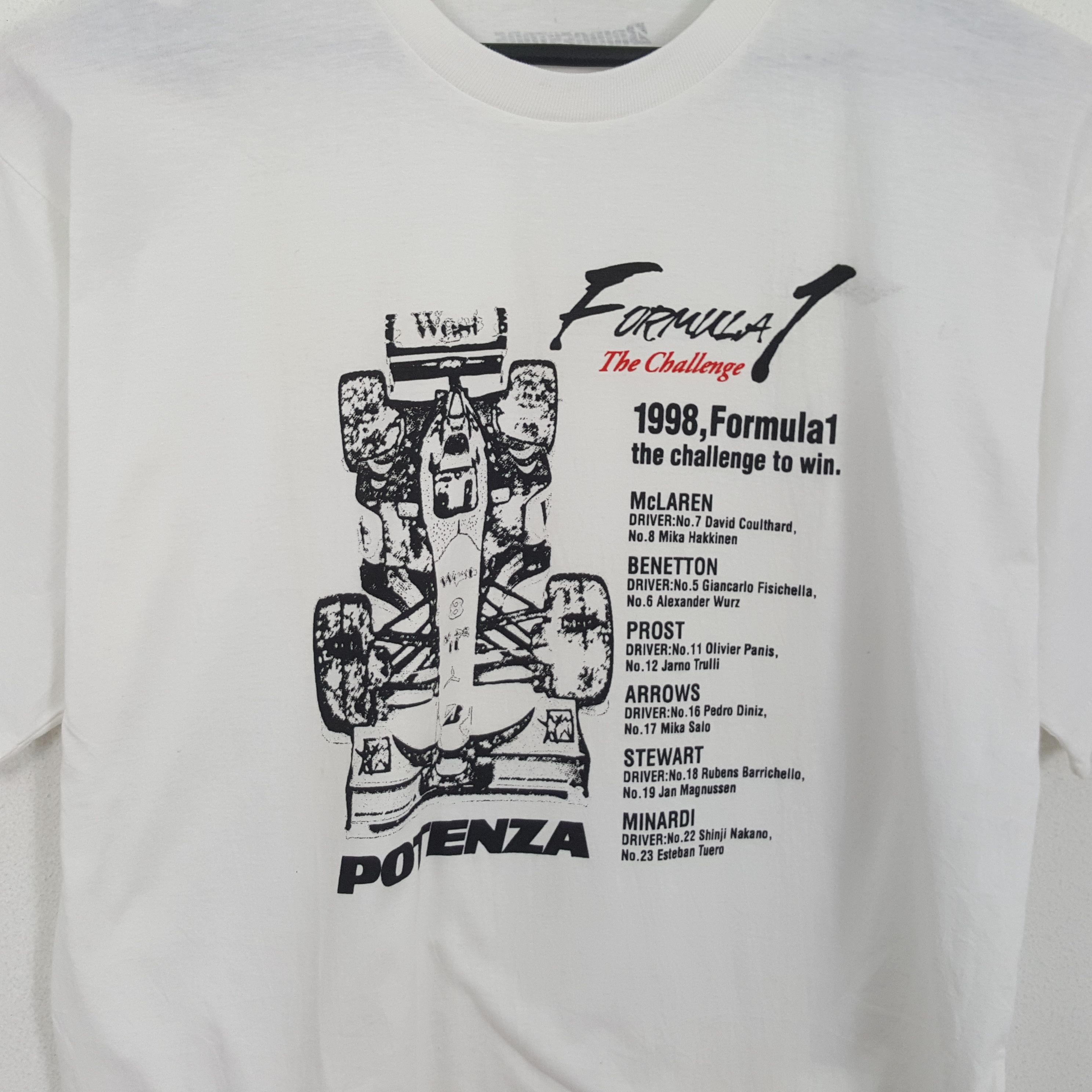 Benetton × Vintage POTENZA FORMULA 1 Racing Bridgestone Vintage Tshirt Size US L / EU 52-54 / 3 - 2 Thumbnail