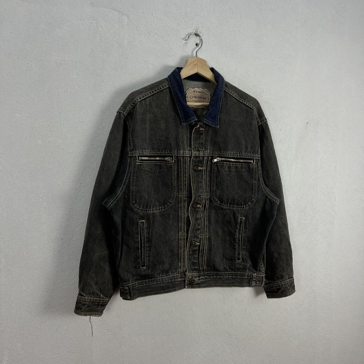 Japanese Brand VINTAGE GENUINE CANGARCON DENIM JACKET BIKER WEAR Size US L / EU 52-54 / 3 - 2 Thumbnail