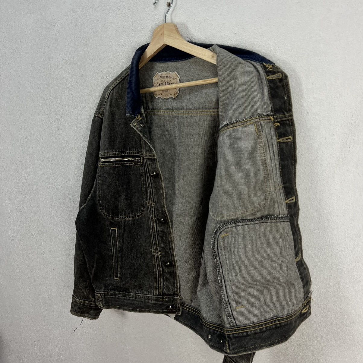 Japanese Brand VINTAGE GENUINE CANGARCON DENIM JACKET BIKER WEAR Size US L / EU 52-54 / 3 - 14 Thumbnail