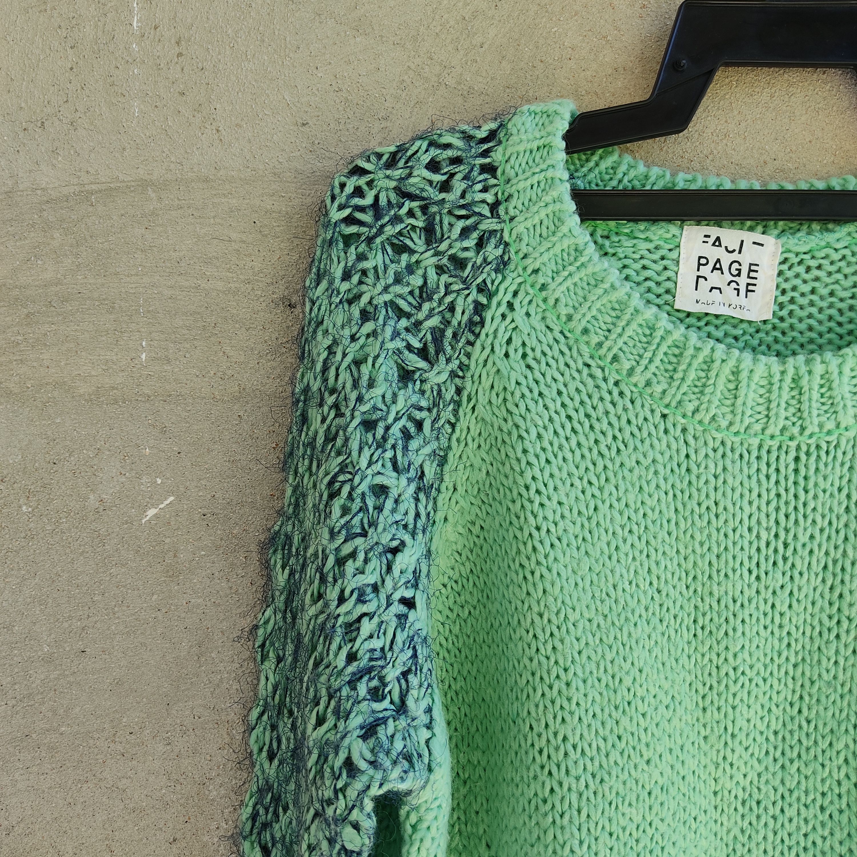 Designer Two Color Green Knit Sweater Jumper Size US L / EU 52-54 / 3 - 4 Thumbnail
