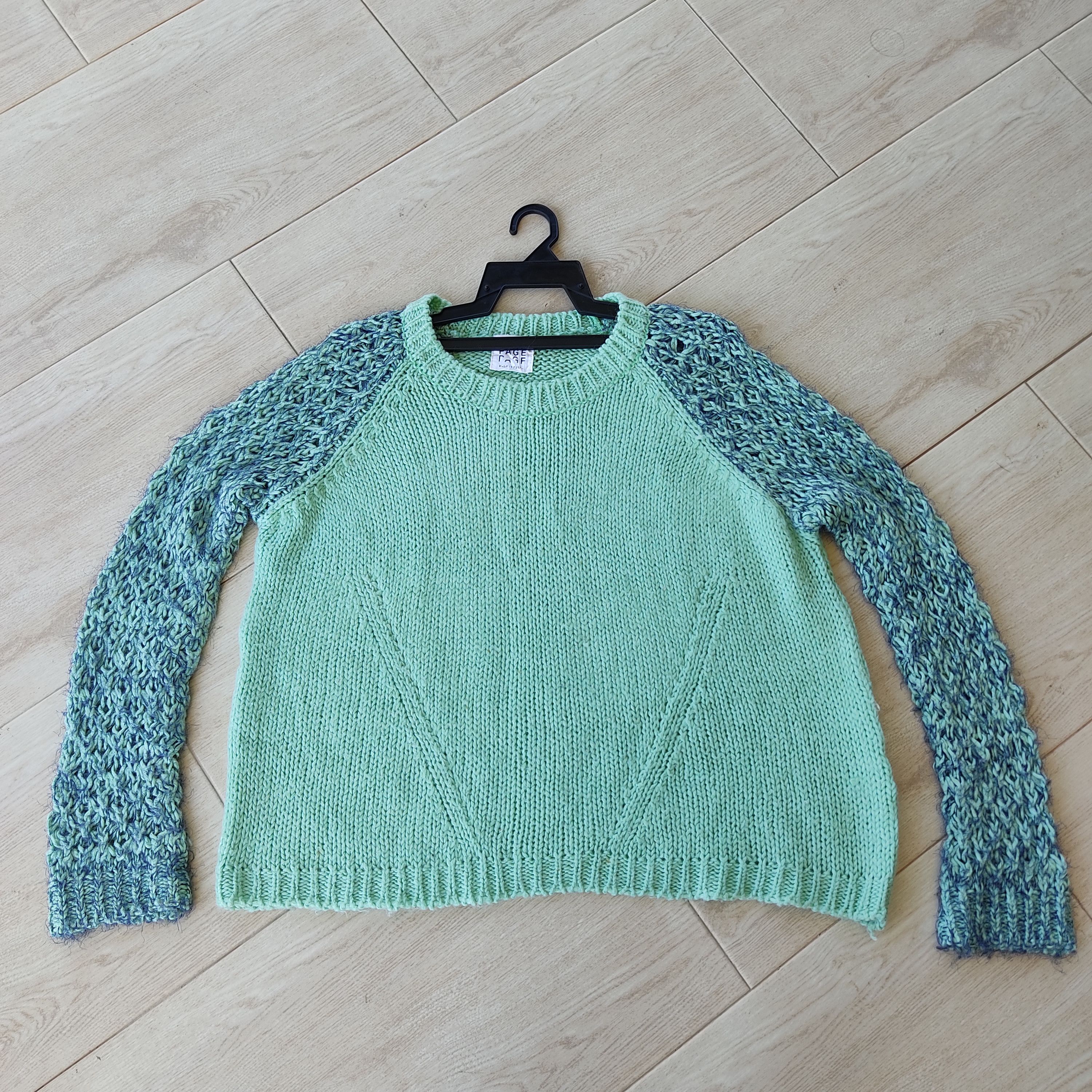 Designer Two Color Green Knit Sweater Jumper Size US L / EU 52-54 / 3 - 11 Thumbnail
