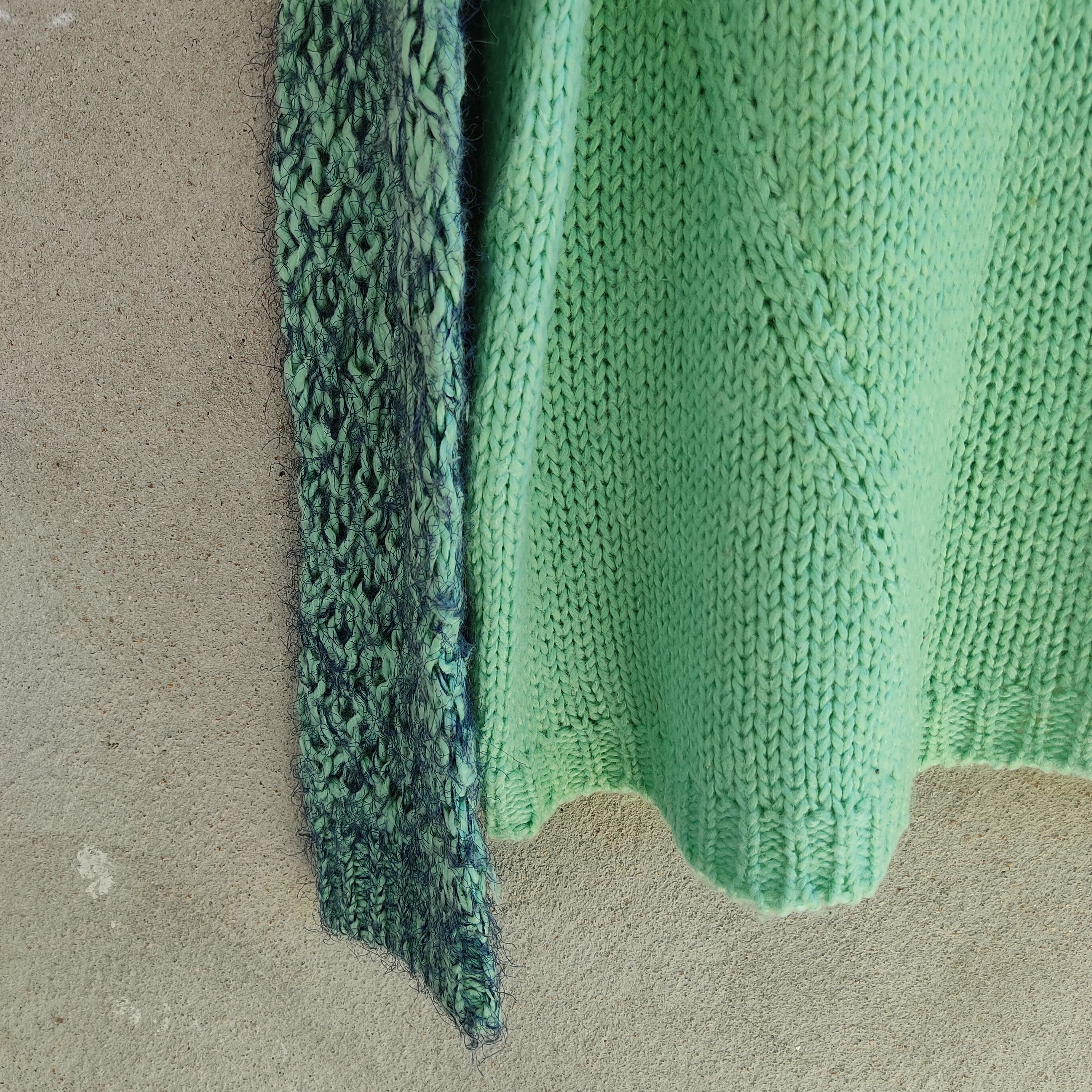Designer Two Color Green Knit Sweater Jumper Size US L / EU 52-54 / 3 - 6 Thumbnail