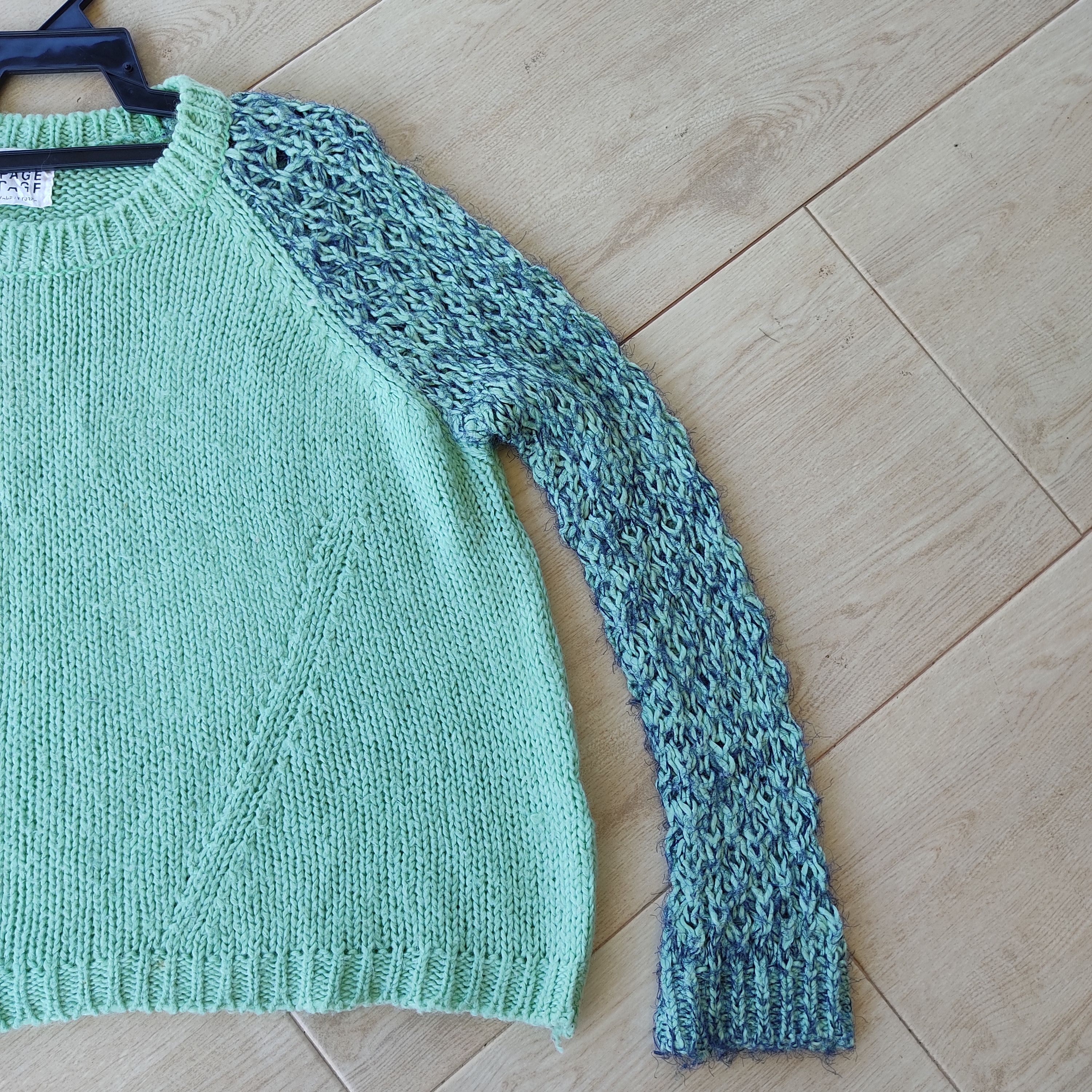 Designer Two Color Green Knit Sweater Jumper Size US L / EU 52-54 / 3 - 13 Thumbnail