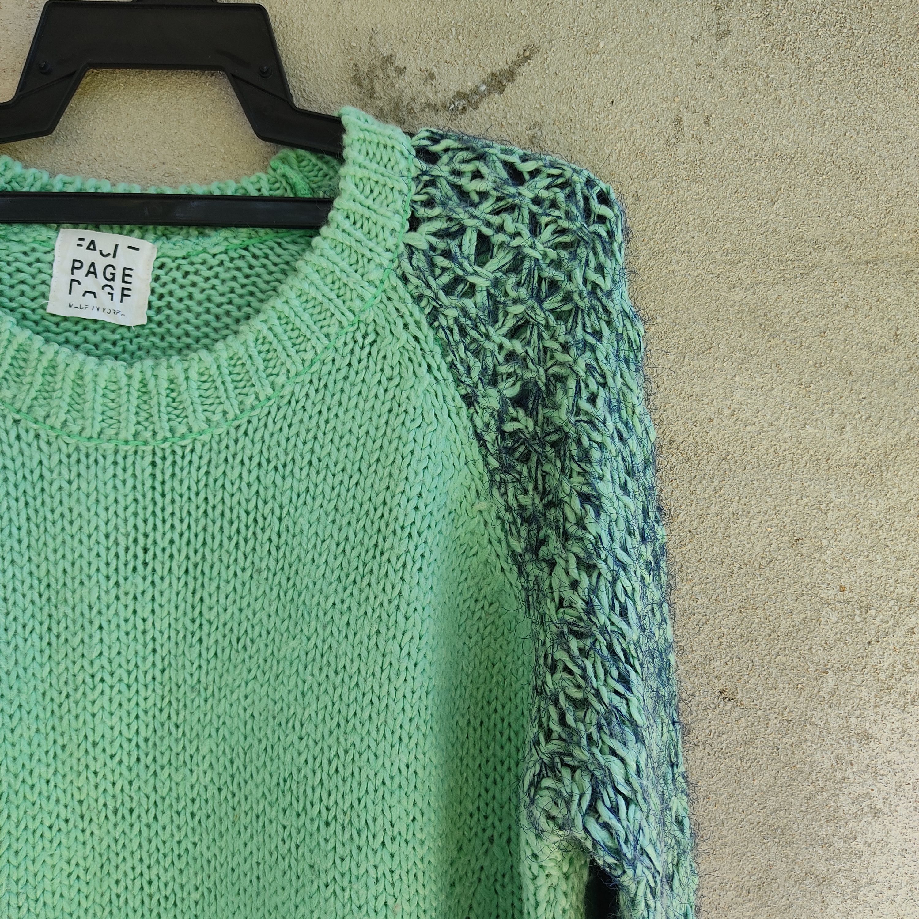 Designer Two Color Green Knit Sweater Jumper Size US L / EU 52-54 / 3 - 5 Thumbnail