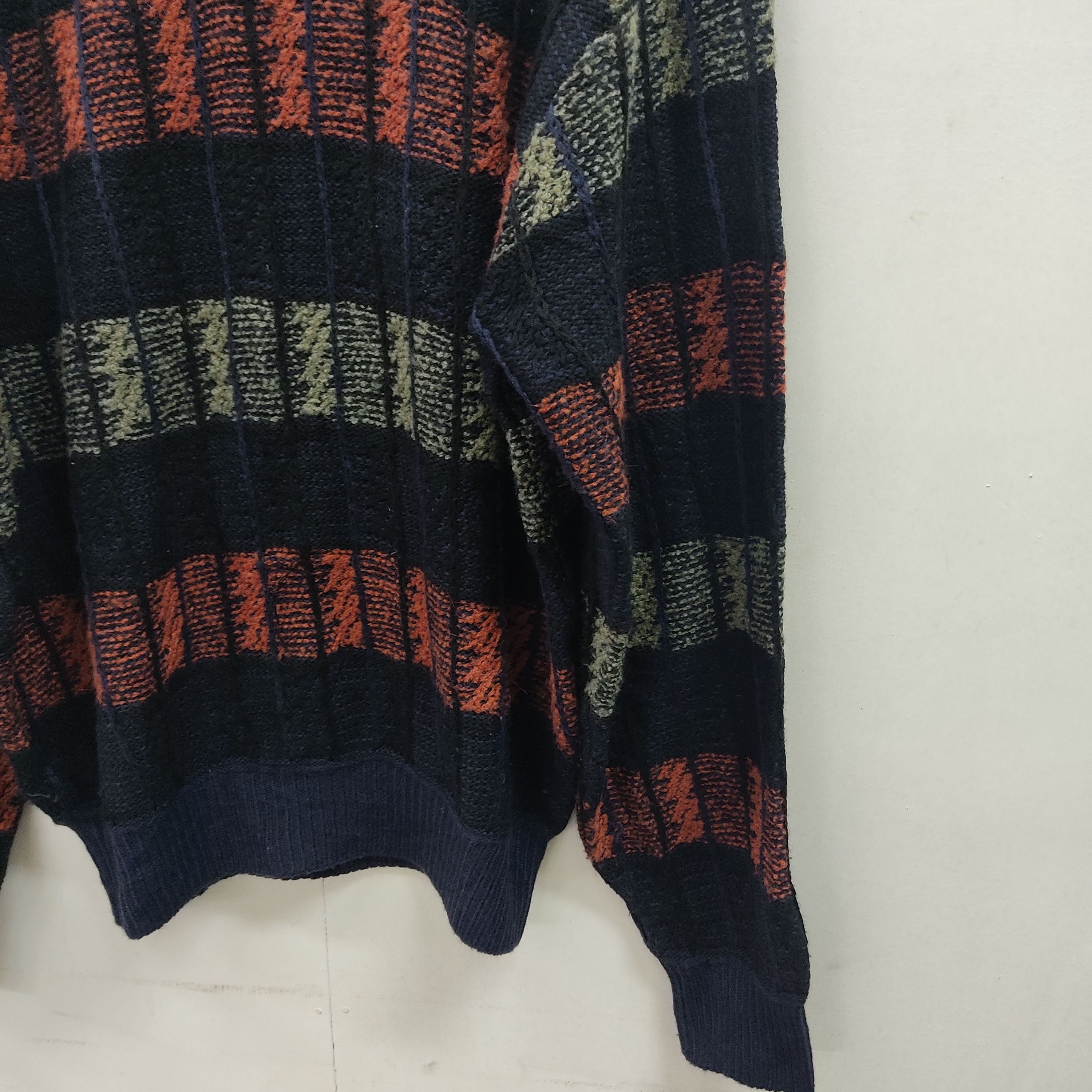 Japanese Brand Mr Looper Checked Stripe Knitwear Jumper Size US L / EU 52-54 / 3 - 9 Thumbnail