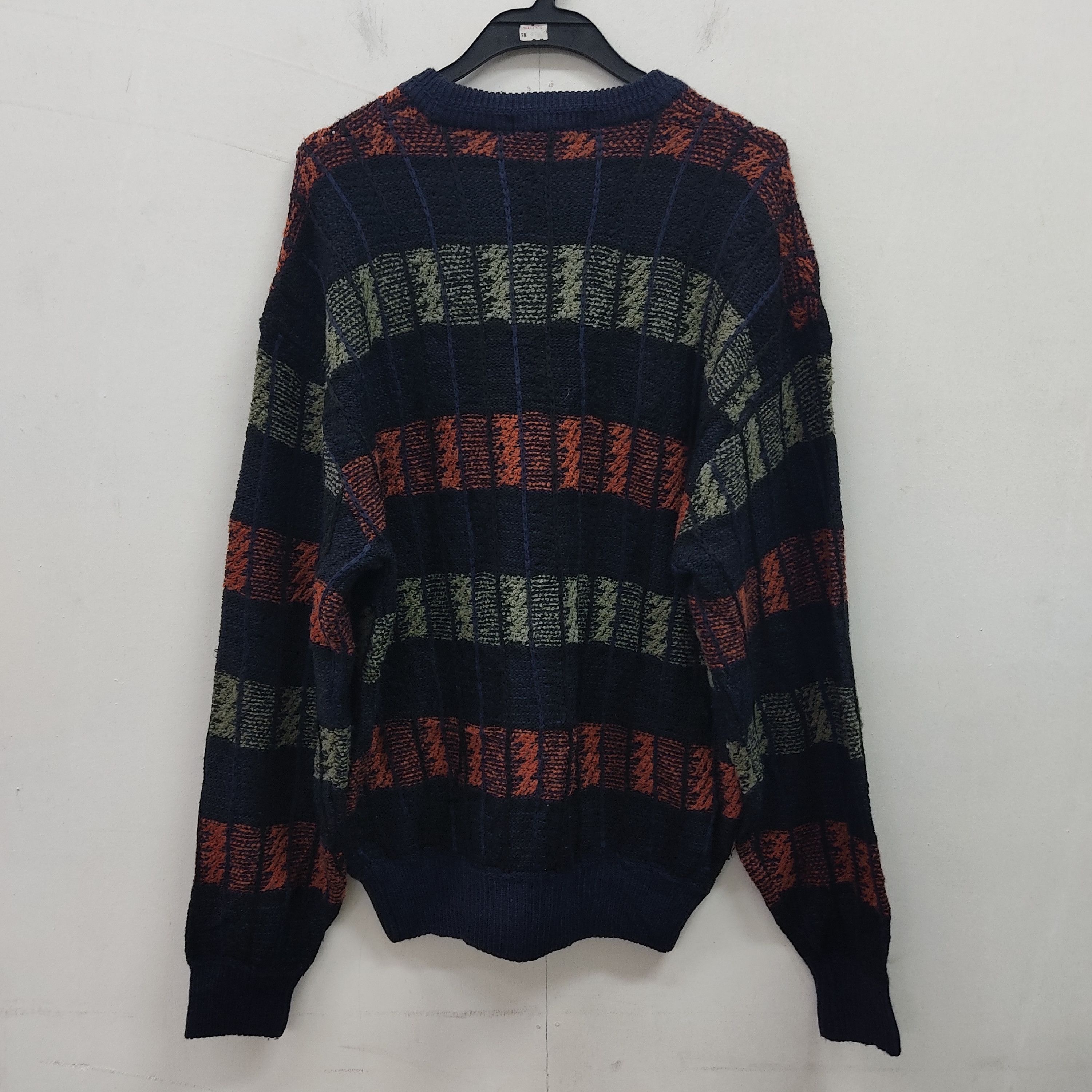 Japanese Brand Mr Looper Checked Stripe Knitwear Jumper Size US L / EU 52-54 / 3 - 10 Thumbnail