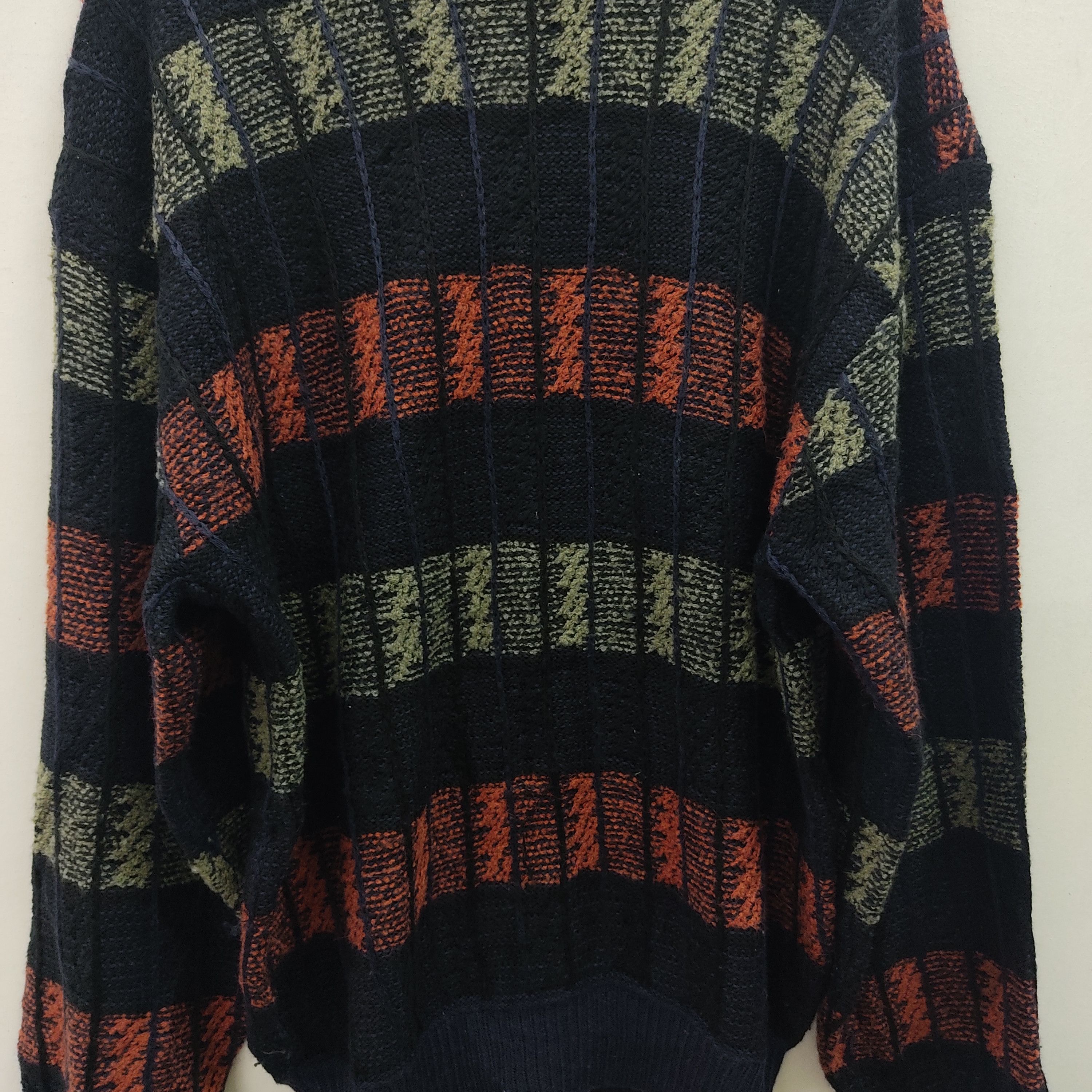 Japanese Brand Mr Looper Checked Stripe Knitwear Jumper Size US L / EU 52-54 / 3 - 3 Thumbnail
