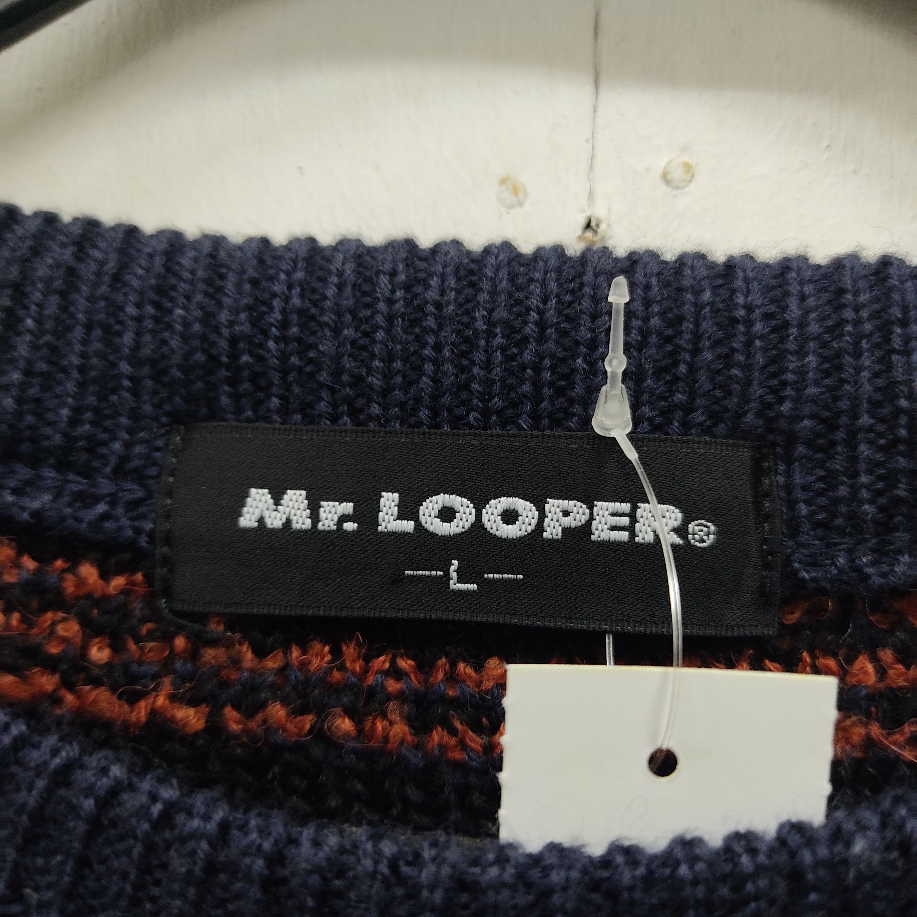 Japanese Brand Mr Looper Checked Stripe Knitwear Jumper Size US L / EU 52-54 / 3 - 5 Thumbnail