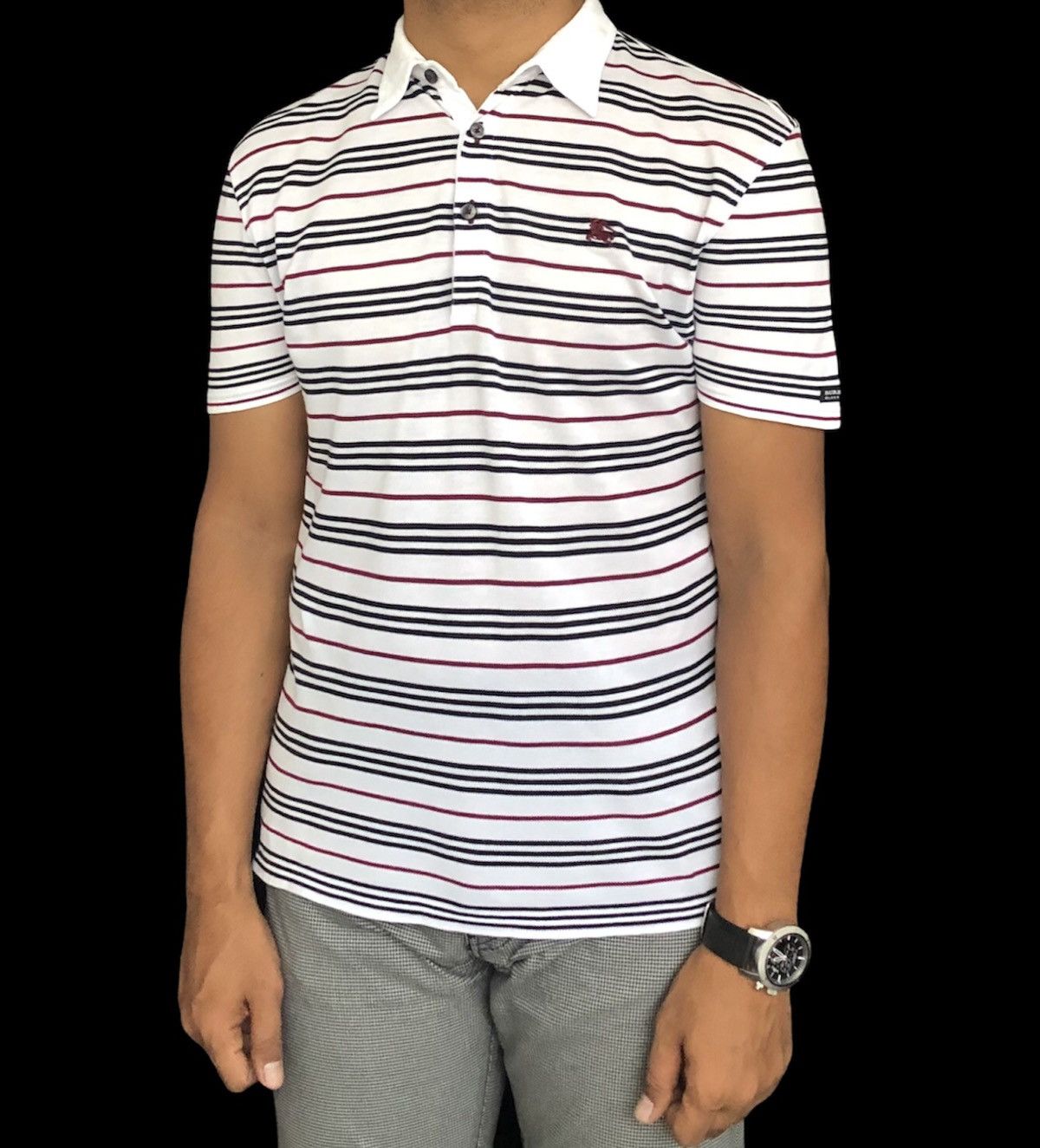 Burberry Burberry Black Label Striped Polo T-shirt Size US M / EU 48-50 / 2 - 7 Thumbnail
