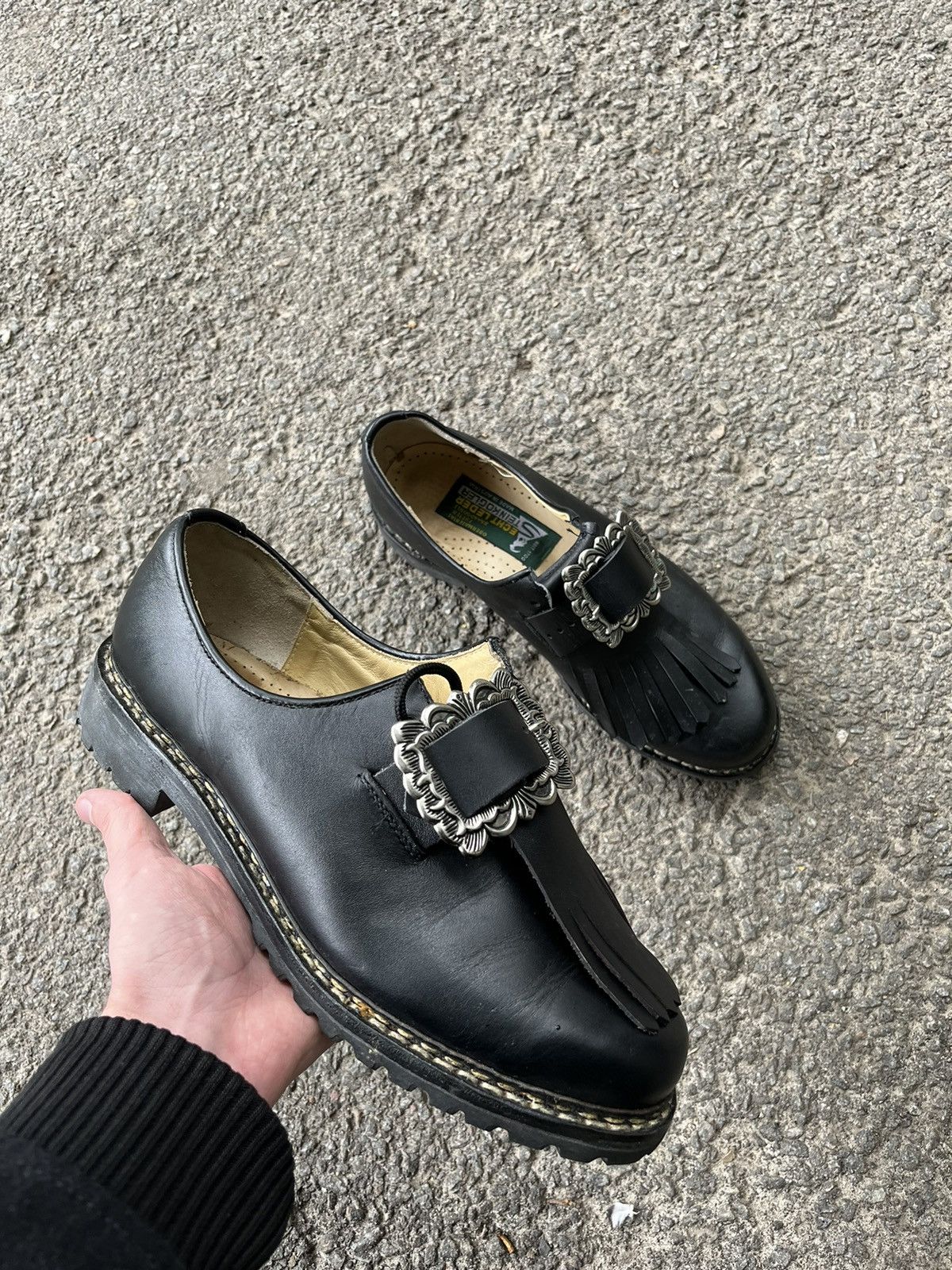 image of Avant Garde x Vintage Leather Shoes in Black, Men's (Size 8)