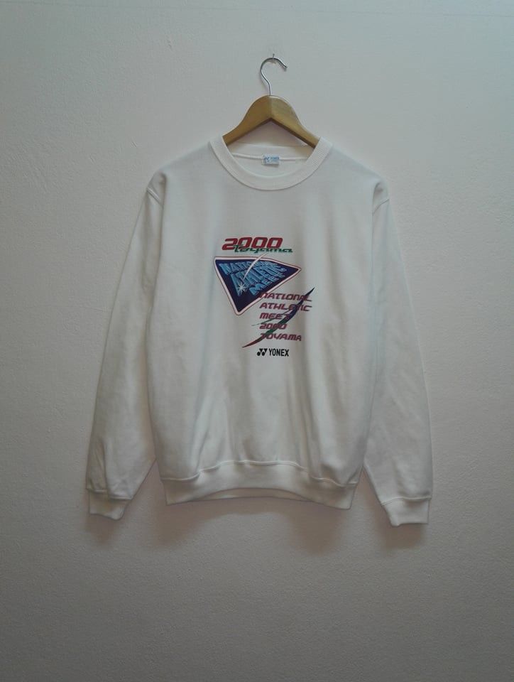 image of Sports Specialties Vintage Yonex Japan Sweatshirt Crewneck in White, Men's (Size Medium)