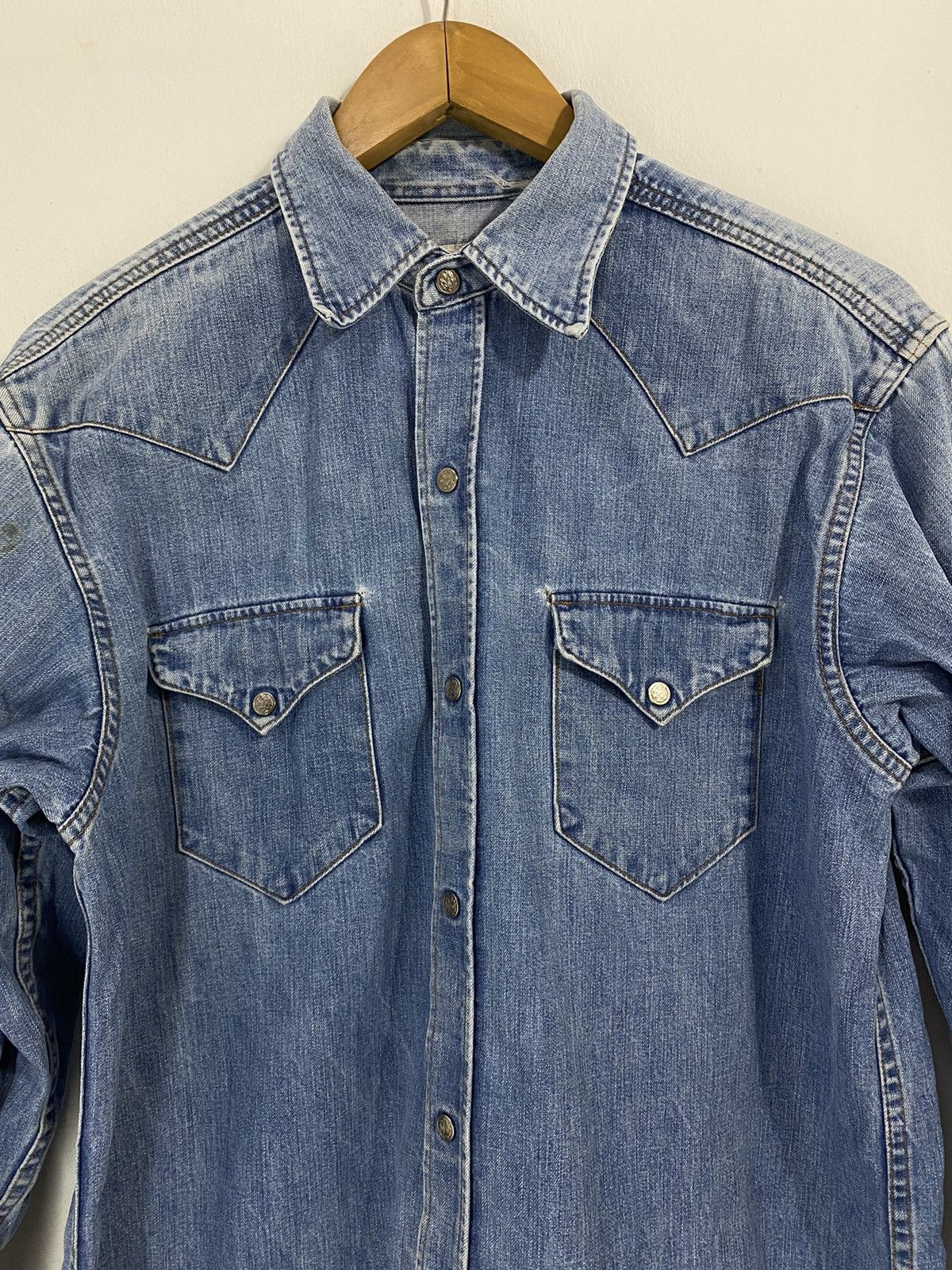 Sugar Cane Vintage Sugar Cane Western Button Shirt Denim Design Size US L / EU 52-54 / 3 - 4 Thumbnail