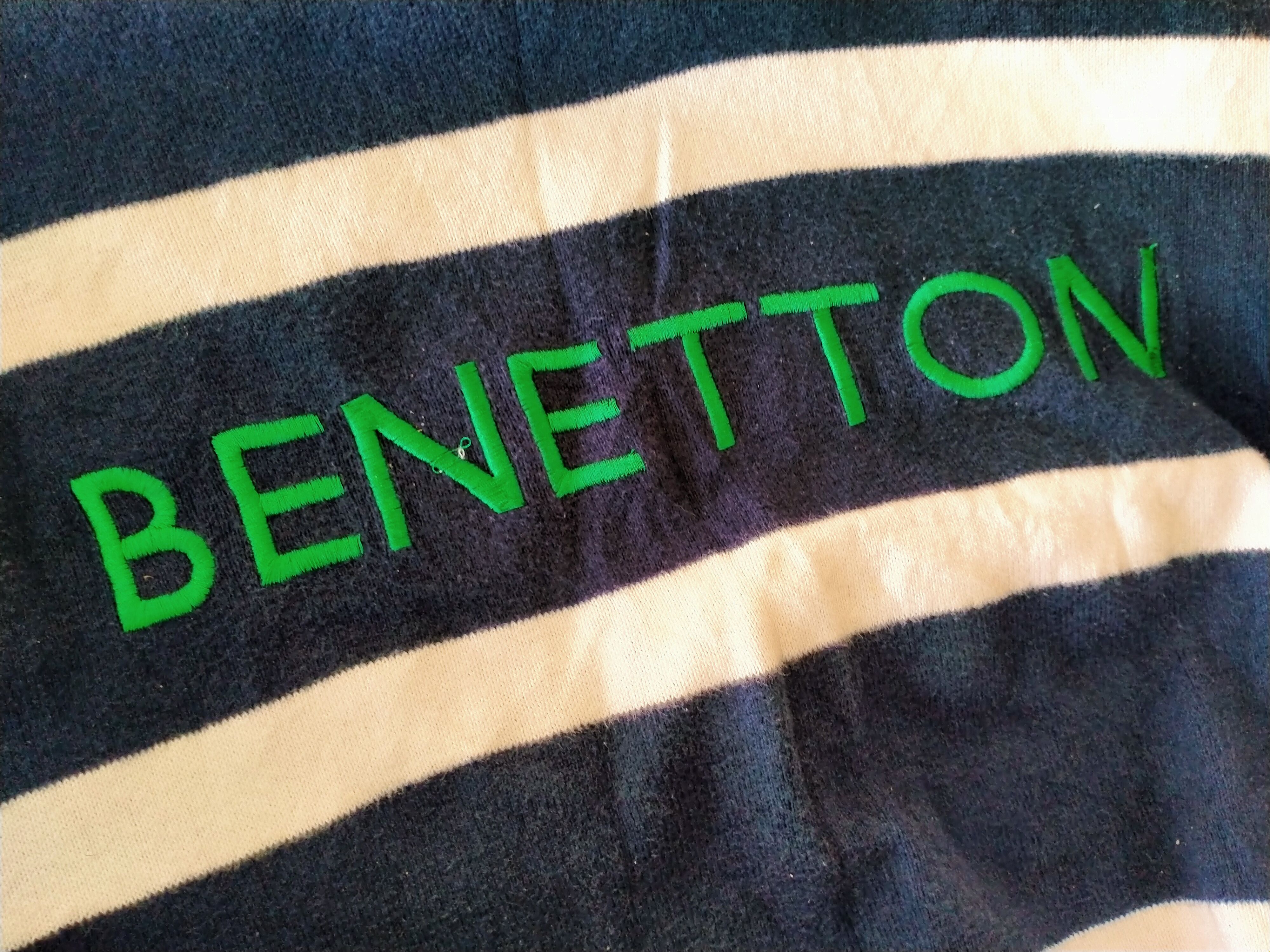 Homespun Knitwear × United Colors Of Benetton United Colour Of Benetton Spellout Woven Striped Size US XL / EU 56 / 4 - 3 Thumbnail