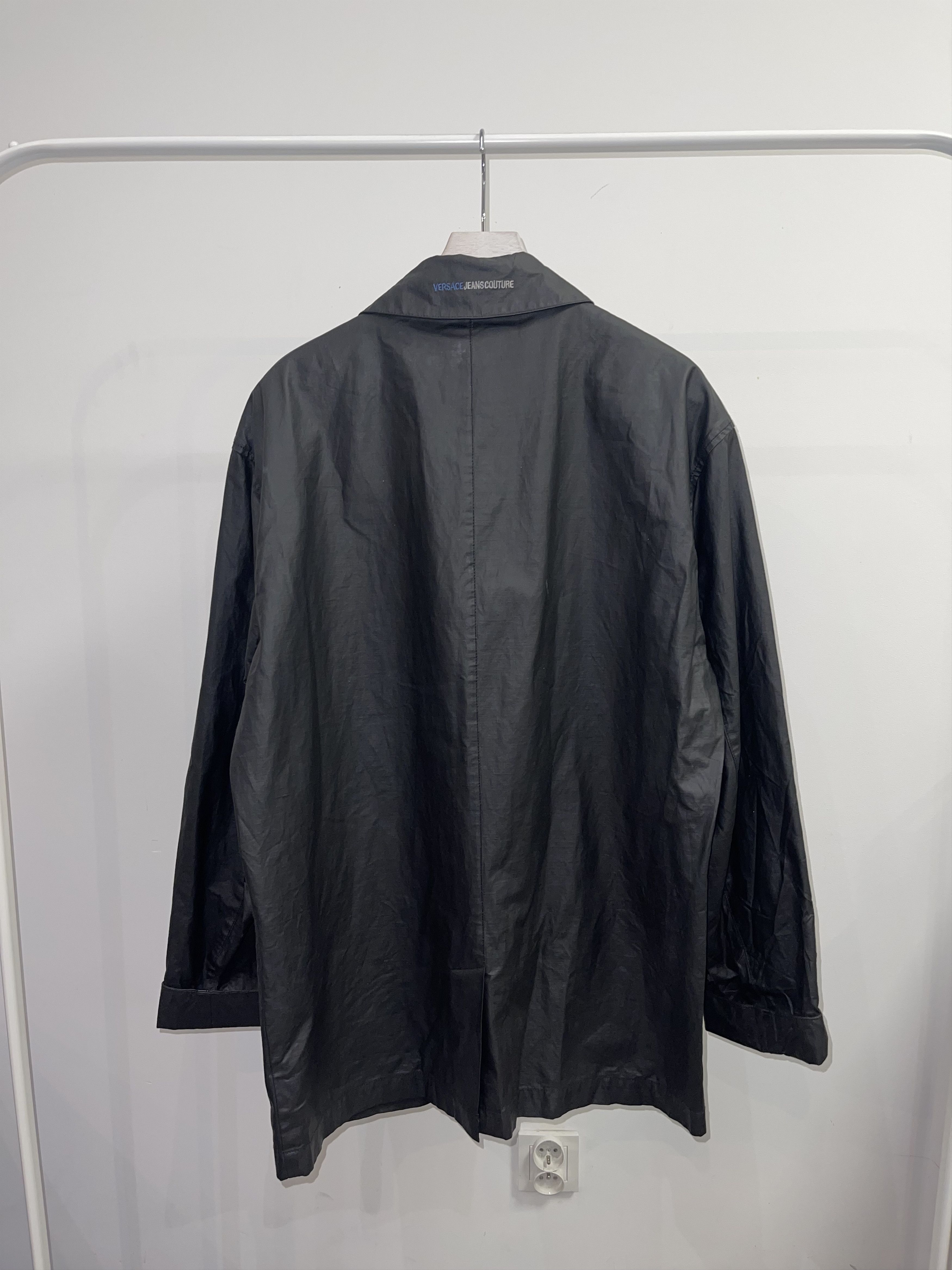Versace Vintage Versace Graphite Black Waxed Denim Jacket Size US XL / EU 56 / 4 - 7 Thumbnail