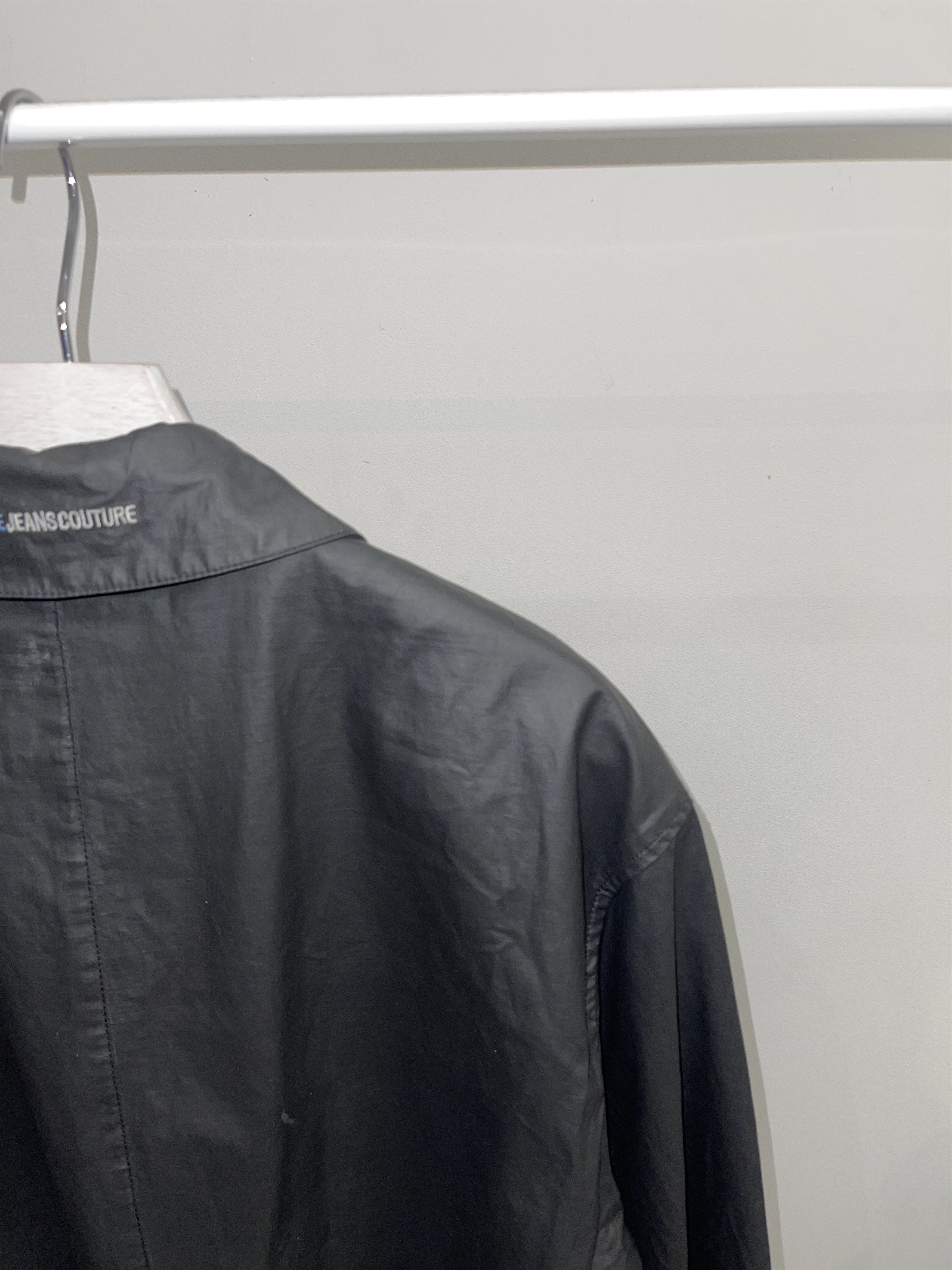 Versace Vintage Versace Graphite Black Waxed Denim Jacket Size US XL / EU 56 / 4 - 8 Thumbnail