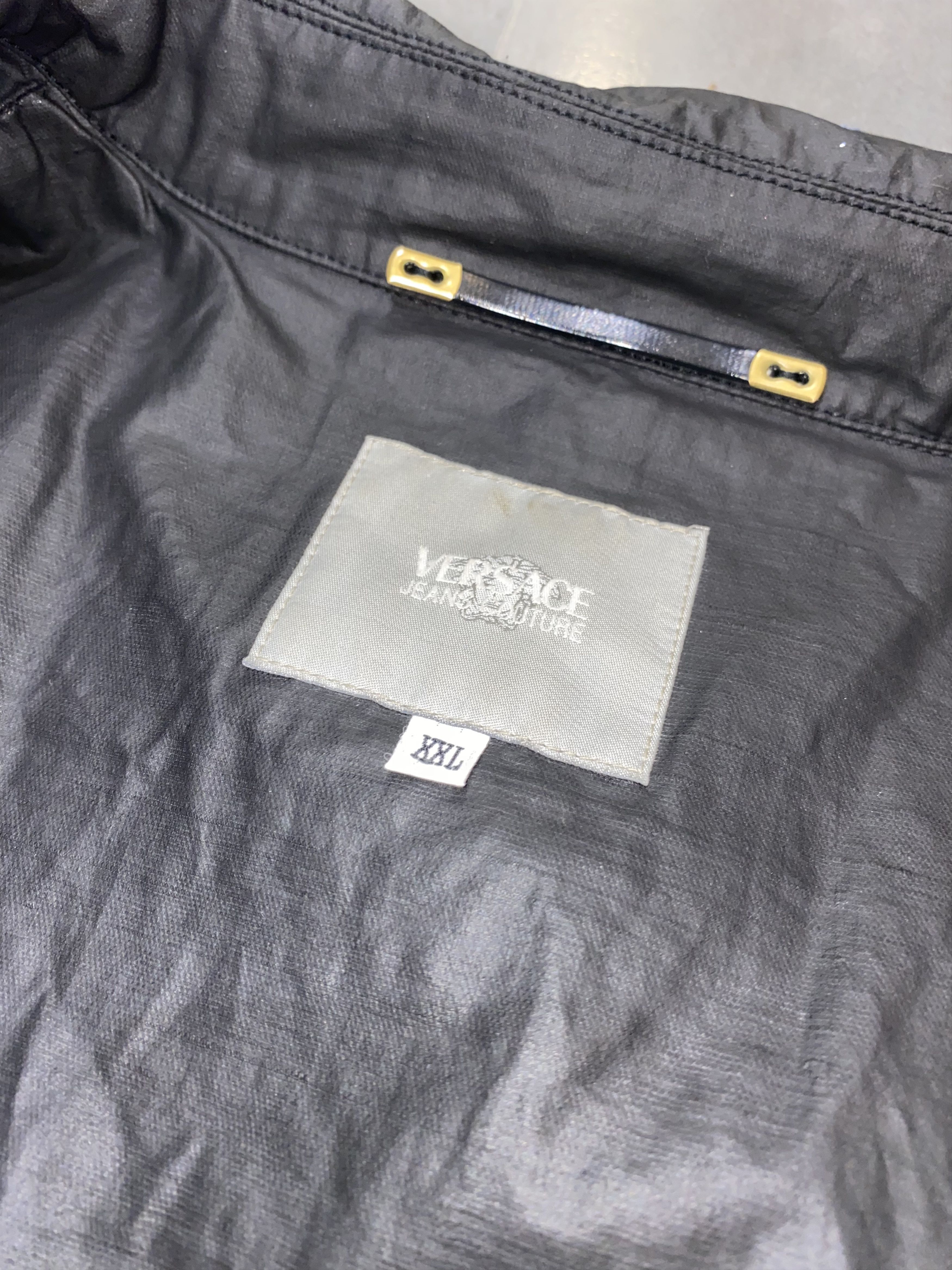 Versace Vintage Versace Graphite Black Waxed Denim Jacket Size US XL / EU 56 / 4 - 15 Thumbnail