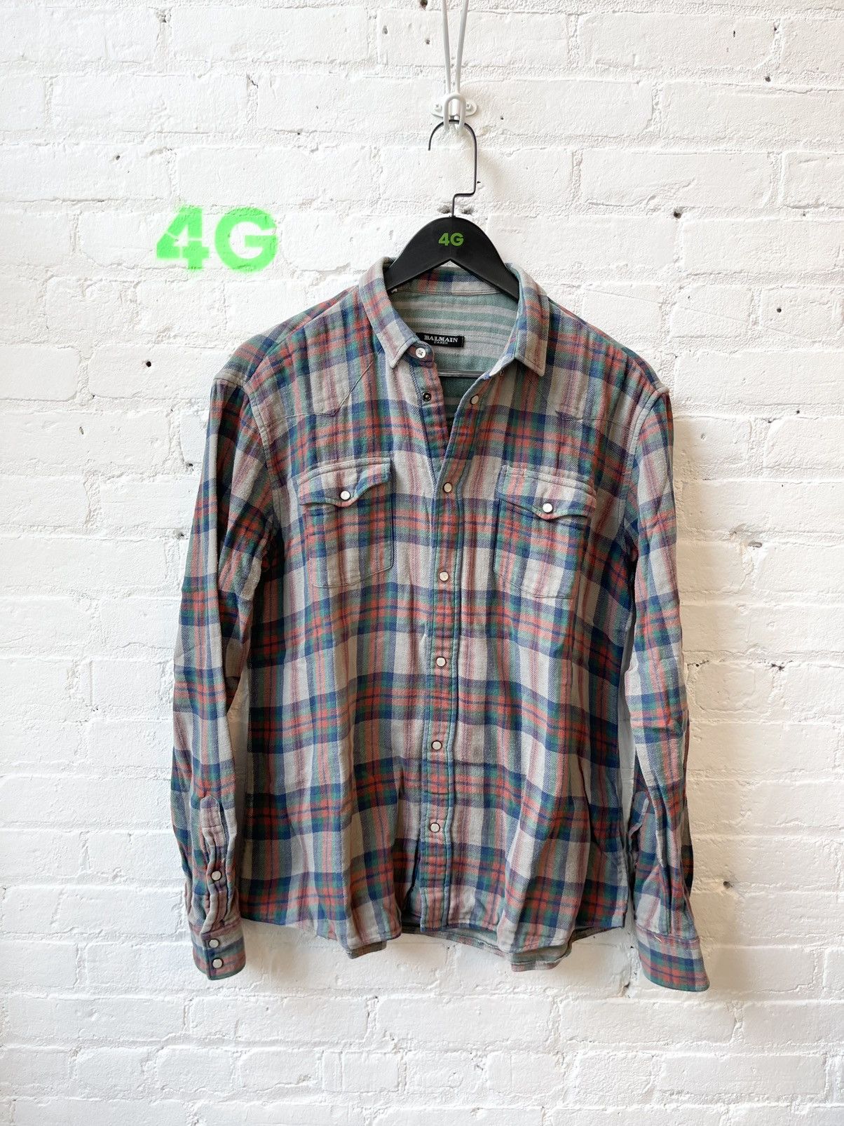 Balmain Balmain AW11 DECARNIN Plaid PEARL BUTTON SHIRT | Grailed