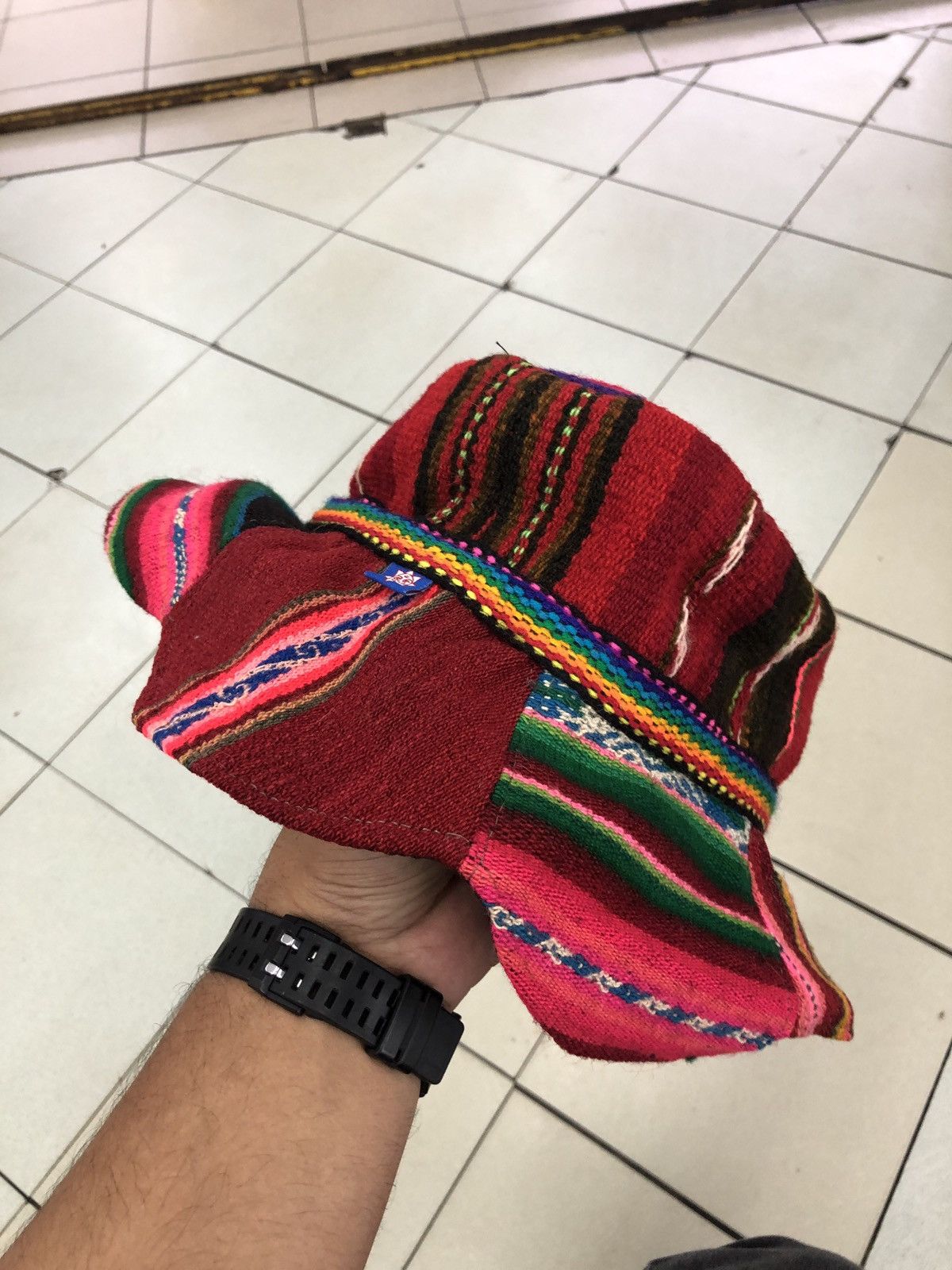 Japanese Brand VINTAGE MEXICAN BLANKET BUCKET HAT CAP HIPPIES PSYCHEDELIC Size ONE SIZE - 3 Thumbnail