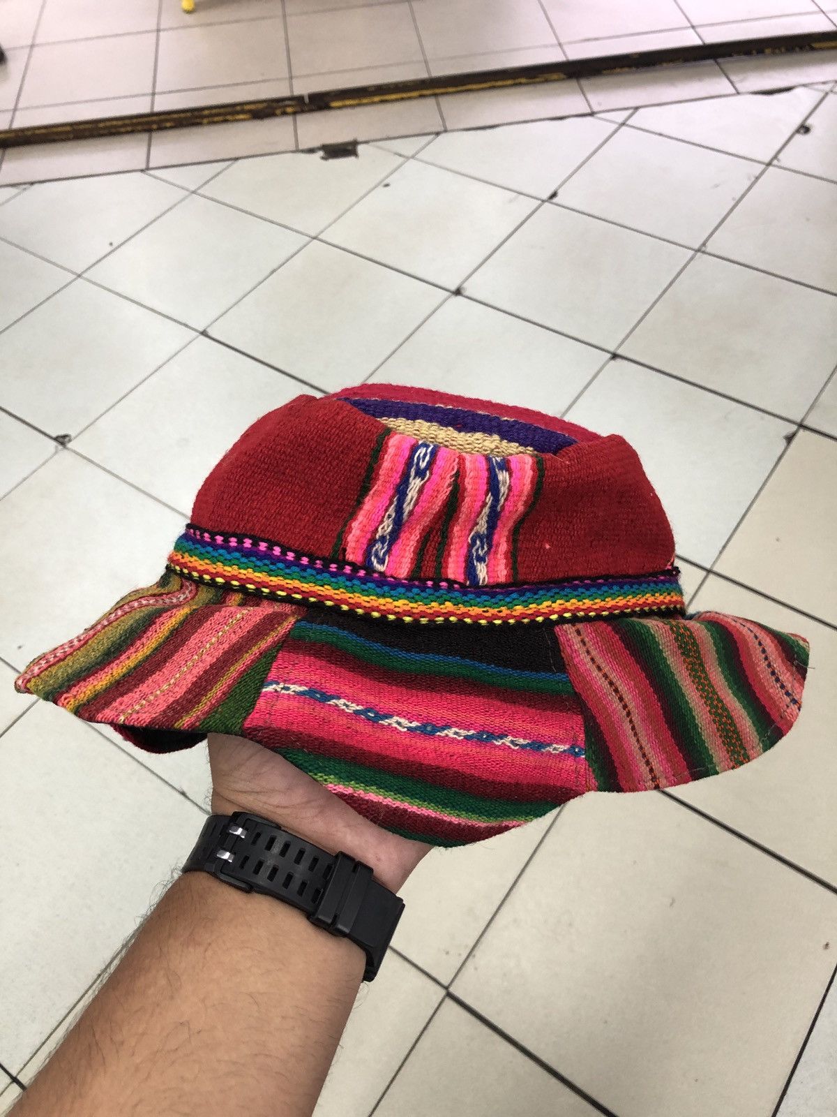 Japanese Brand VINTAGE MEXICAN BLANKET BUCKET HAT CAP HIPPIES PSYCHEDELIC Size ONE SIZE - 1 Thumbnail