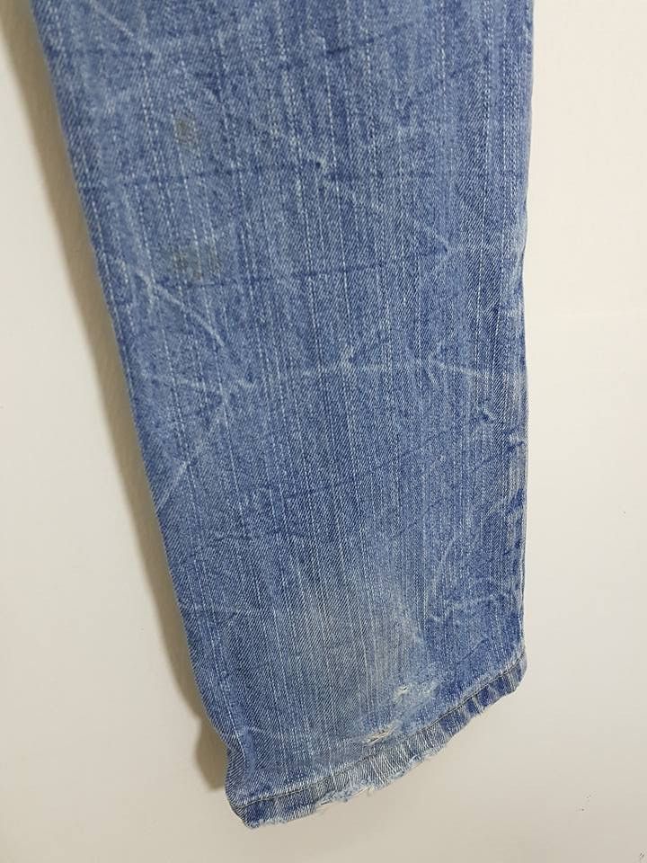 Designer × Japanese Brand Unique Hickory Patchwork Distressed Denim Jeans Pants Size US 29 - 13 Thumbnail