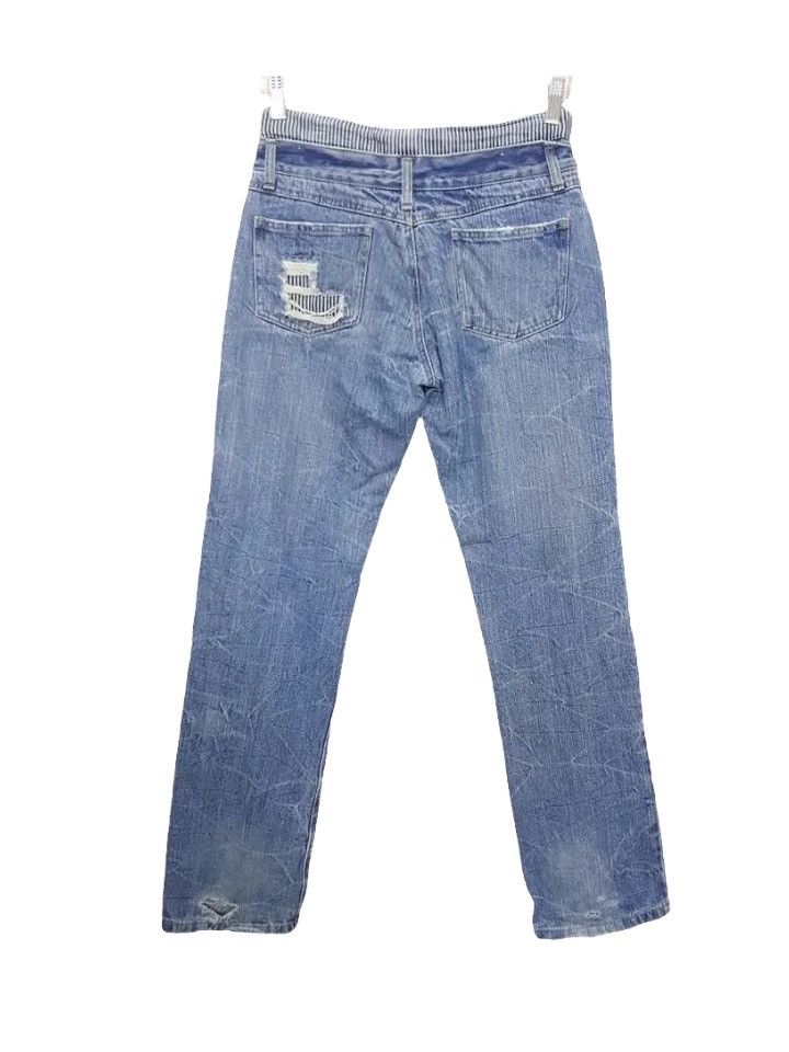 Designer × Japanese Brand Unique Hickory Patchwork Distressed Denim Jeans Pants Size US 29 - 3 Thumbnail