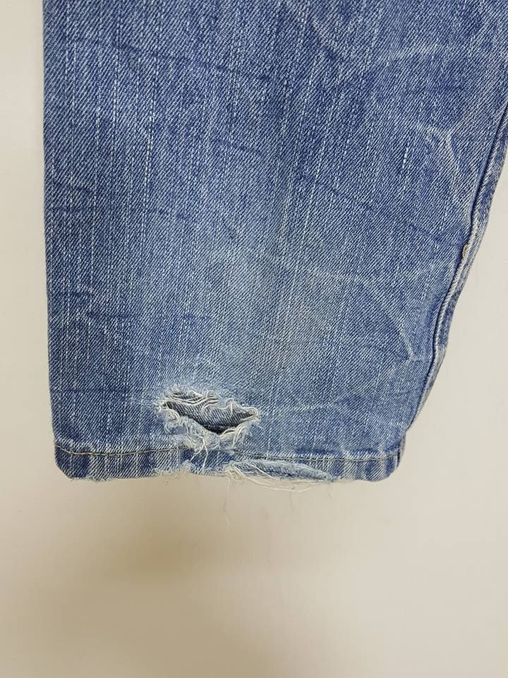Designer × Japanese Brand Unique Hickory Patchwork Distressed Denim Jeans Pants Size US 29 - 14 Thumbnail