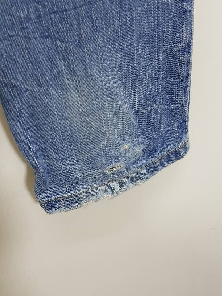 Designer × Japanese Brand Unique Hickory Patchwork Distressed Denim Jeans Pants Size US 29 - 15 Thumbnail