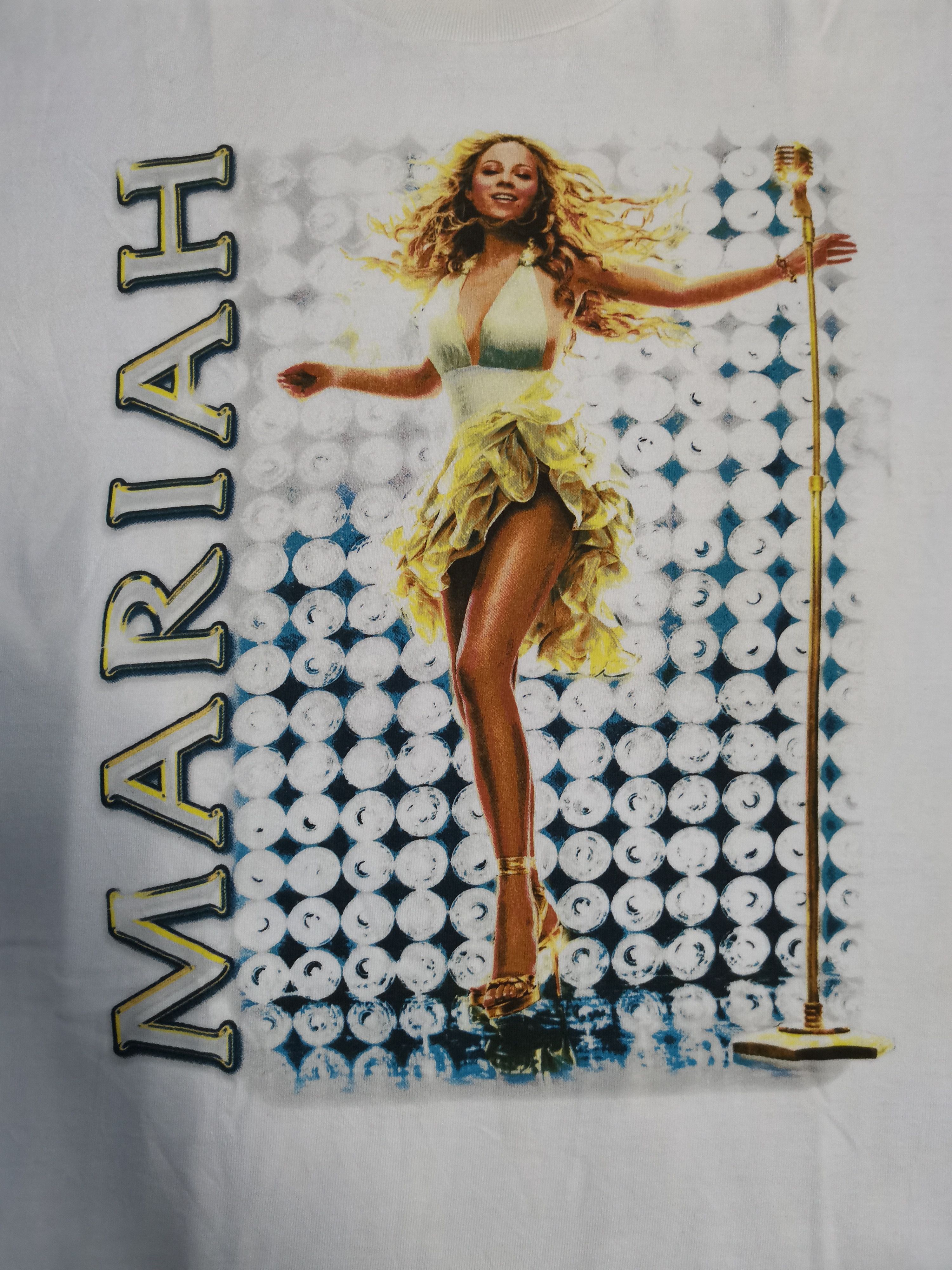 image of Band Tees x Tour Tee Vintage Mariah Carey Tour Tee Beyonce Britney Janet Kylie in White (Size Small