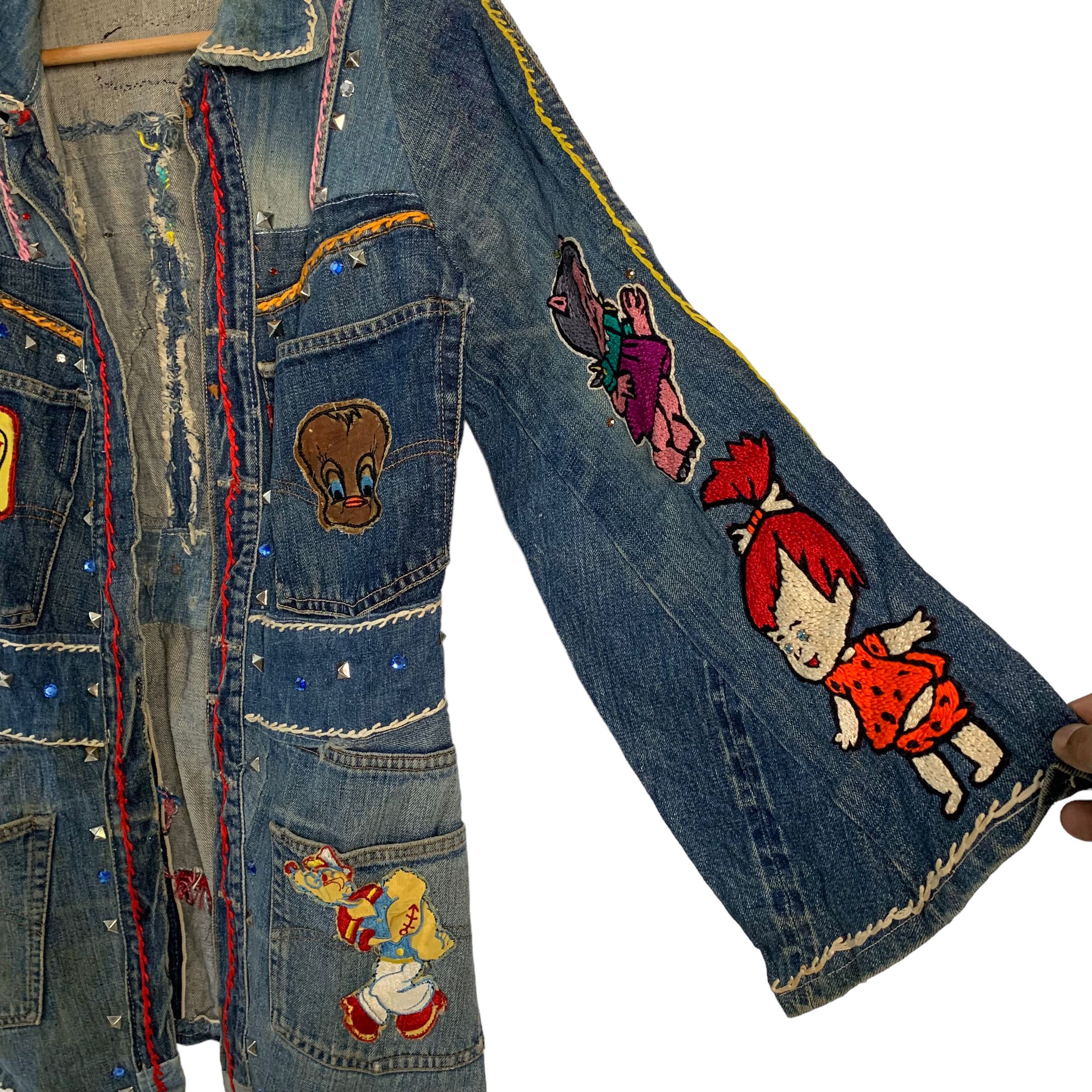 Other Vintage Custom Made Selvedge Full Cartoon Patches Jacket Size S / US 4 / IT 40 - 5 Thumbnail