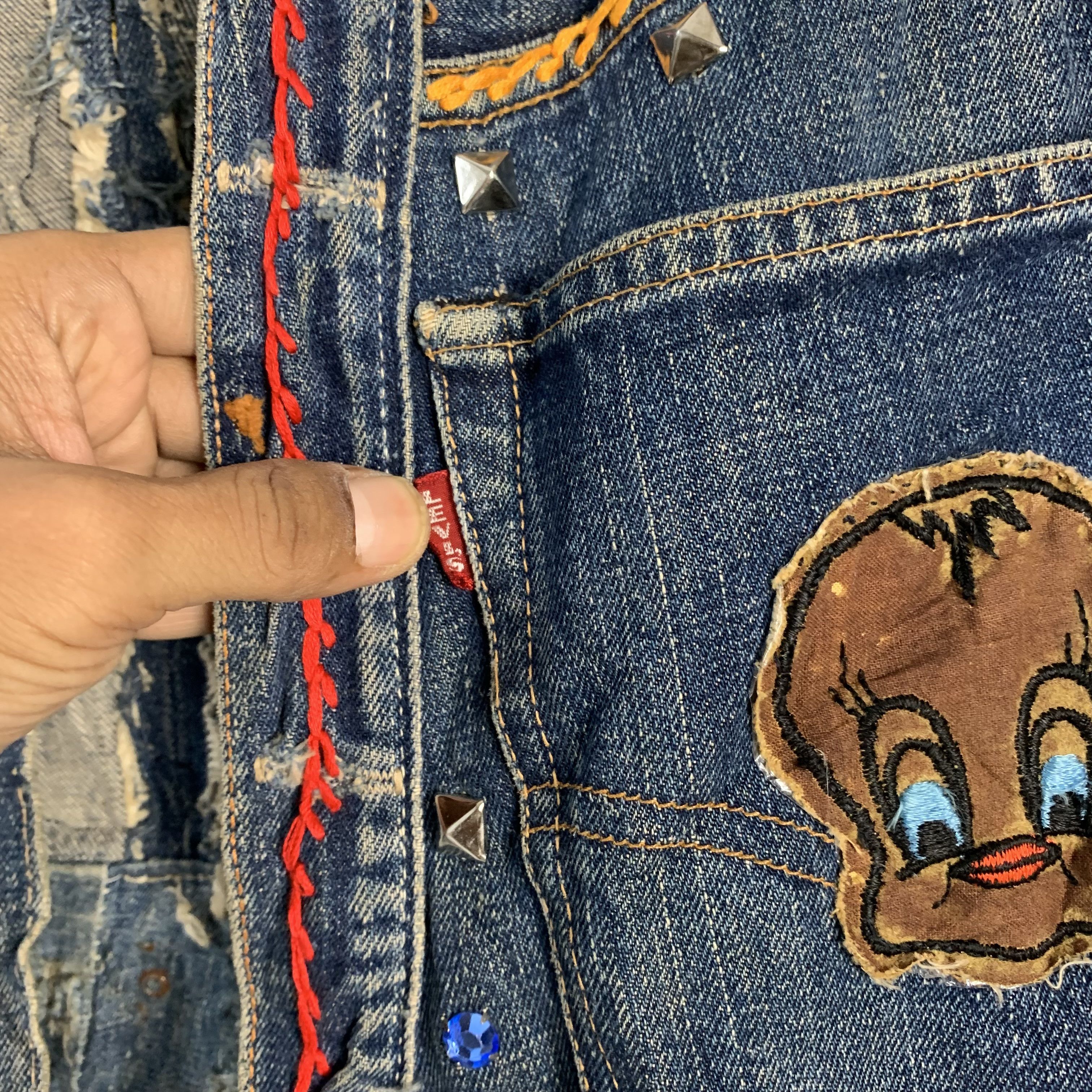 Other Vintage Custom Made Selvedge Full Cartoon Patches Jacket Size S / US 4 / IT 40 - 6 Thumbnail