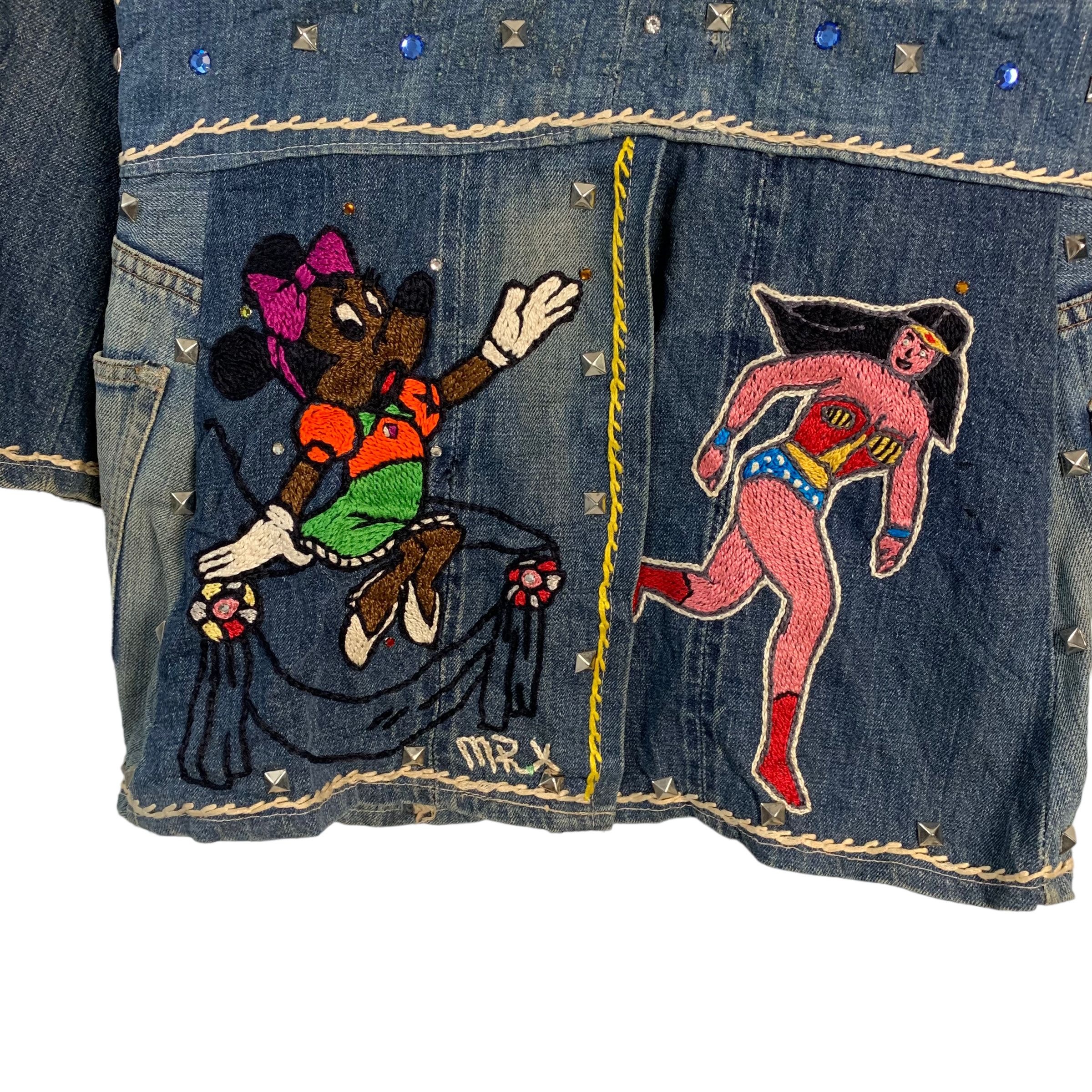 Other Vintage Custom Made Selvedge Full Cartoon Patches Jacket Size S / US 4 / IT 40 - 11 Thumbnail