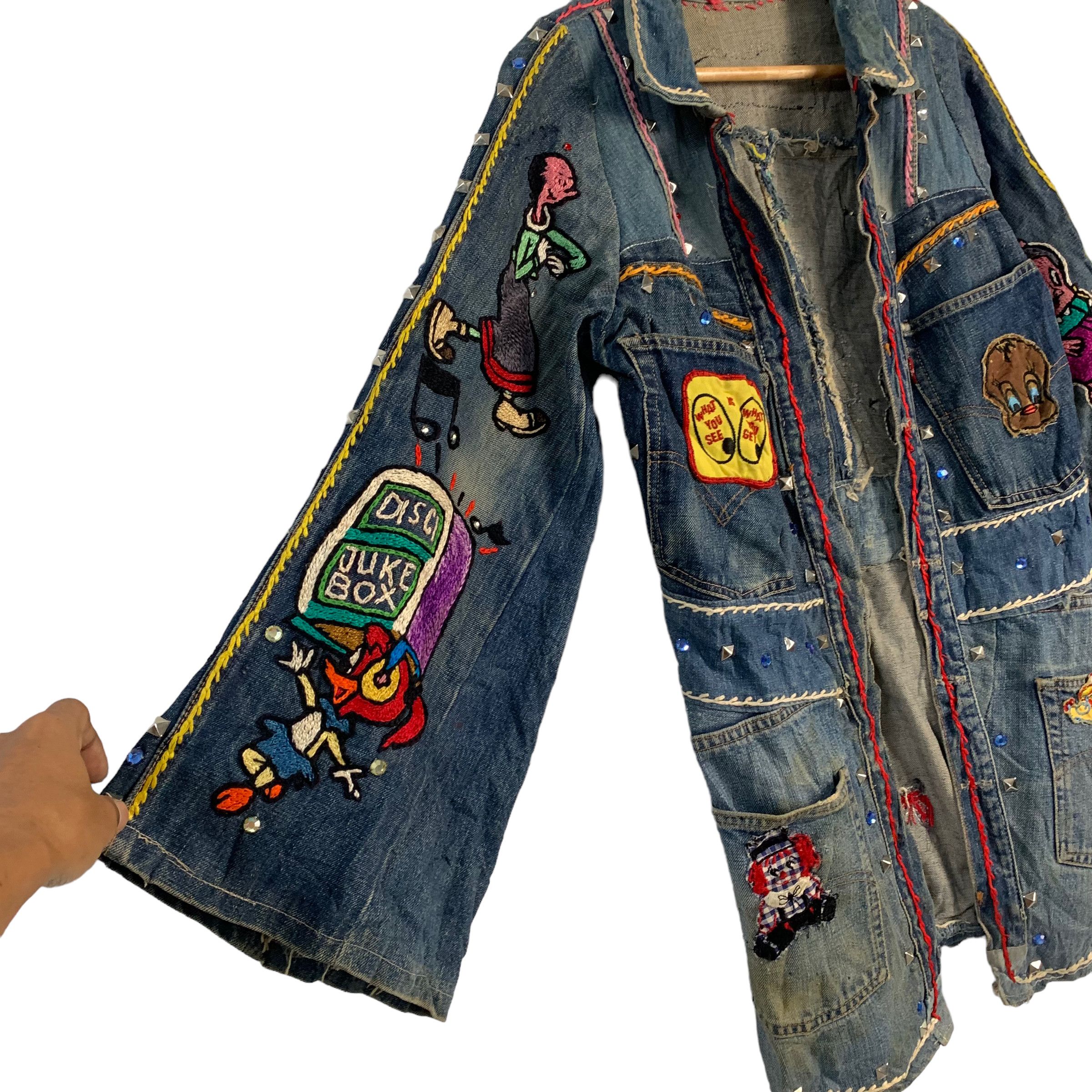 Other Vintage Custom Made Selvedge Full Cartoon Patches Jacket Size S / US 4 / IT 40 - 4 Thumbnail