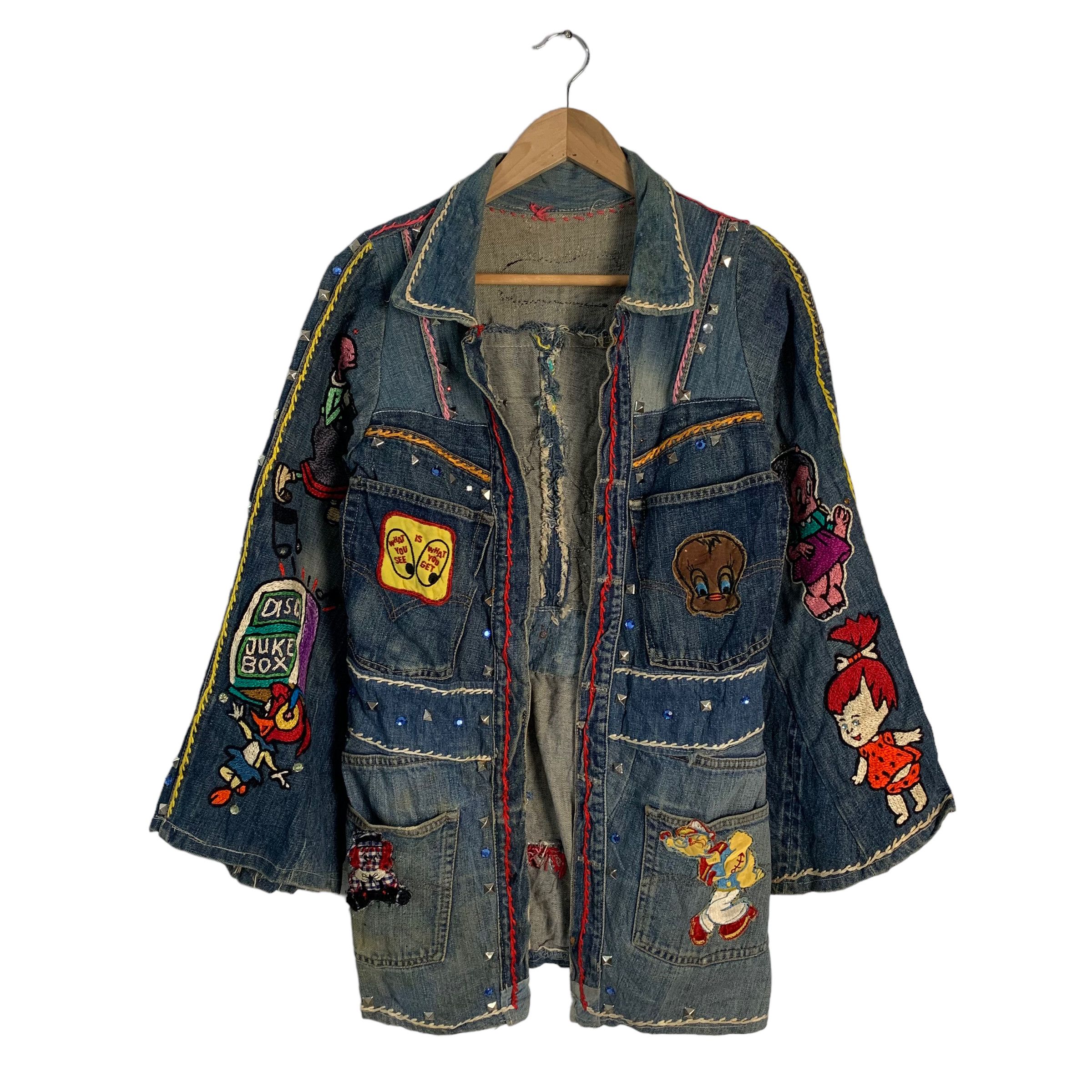Other Vintage Custom Made Selvedge Full Cartoon Patches Jacket Size S / US 4 / IT 40 - 1 Thumbnail