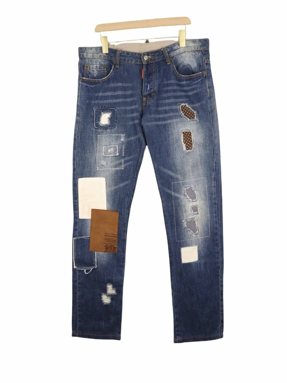 RARE MADE IN ITALY Patchwork Distressed Denim Pants