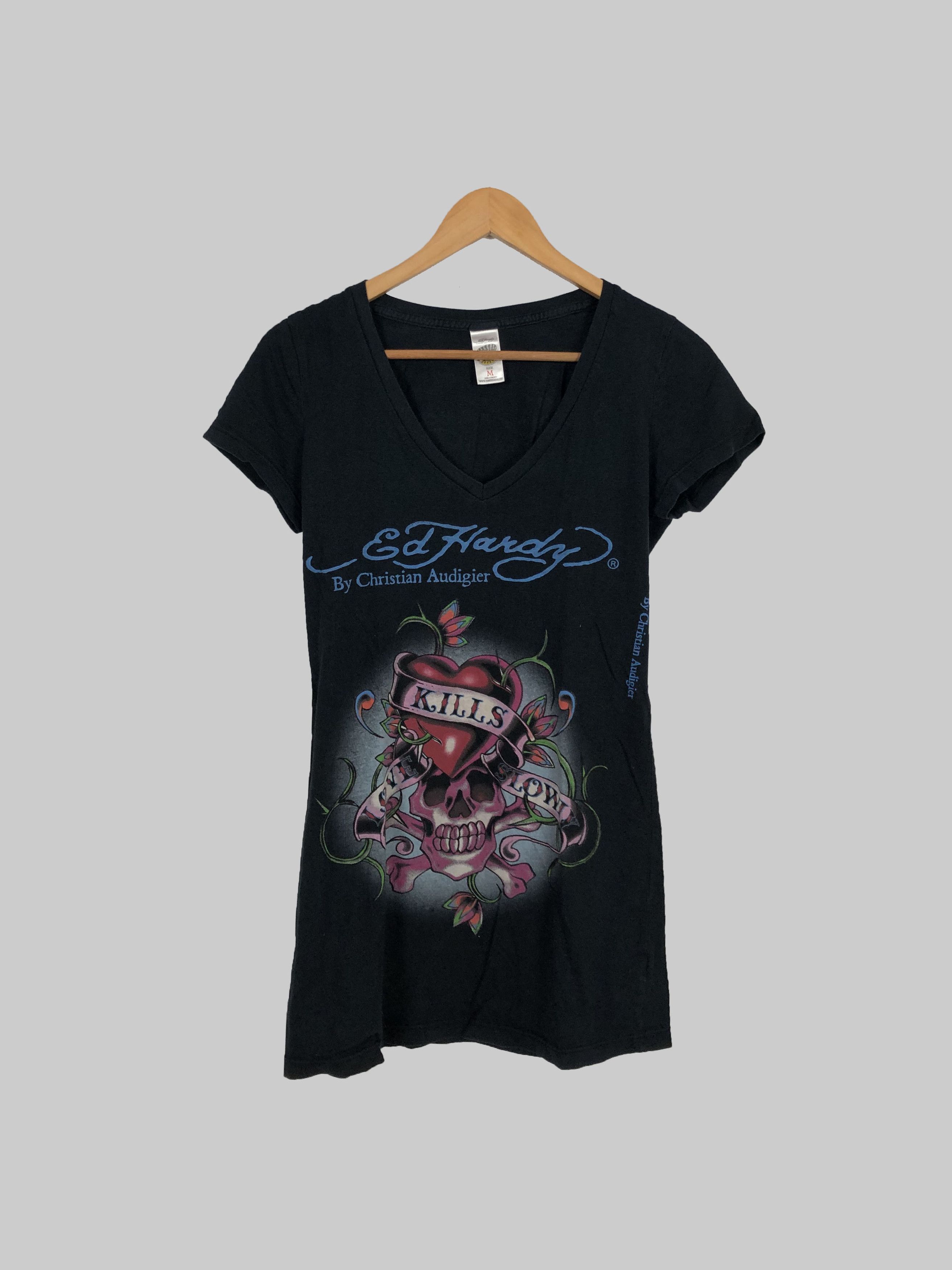 Christian Audigier Womens Ed Hardy Christian Audigier Skull t-shirt Size M / US 6-8 / IT 42-44 - 1 Thumbnail