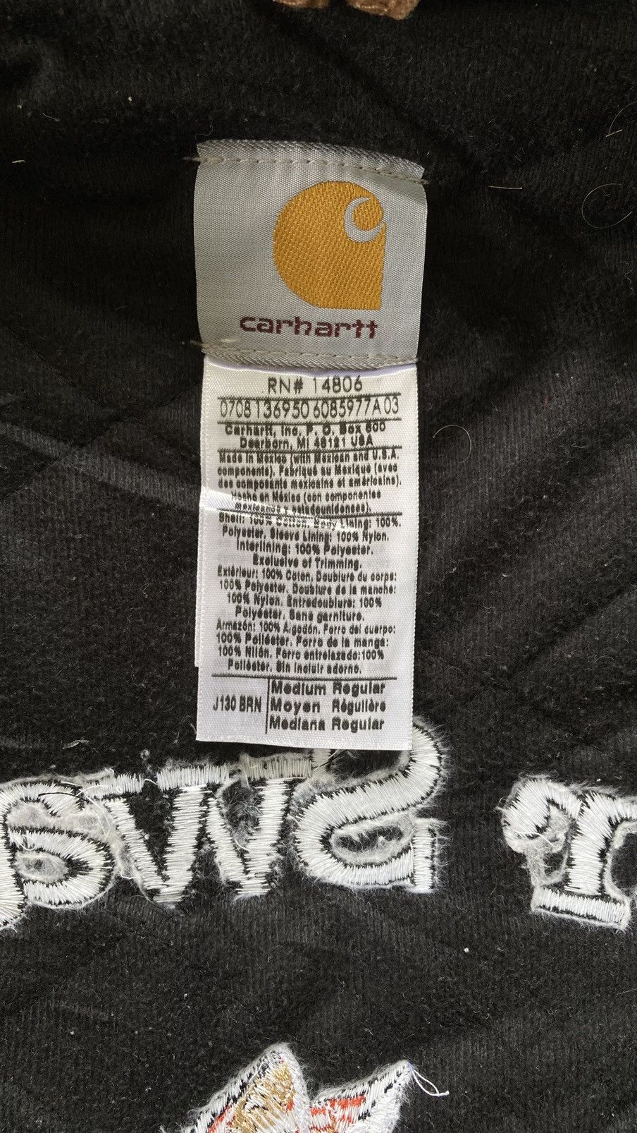 Carhartt × Vintage VINTAGE EARLY 1990s CARHART BROWN HODIE WINTH EMBROIDED LOGO Size US M / EU 48-50 / 2 - 8 Thumbnail