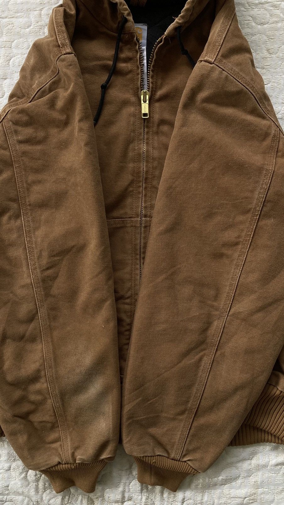 Carhartt × Vintage VINTAGE EARLY 1990s CARHART BROWN HODIE WINTH EMBROIDED LOGO Size US M / EU 48-50 / 2 - 6 Thumbnail