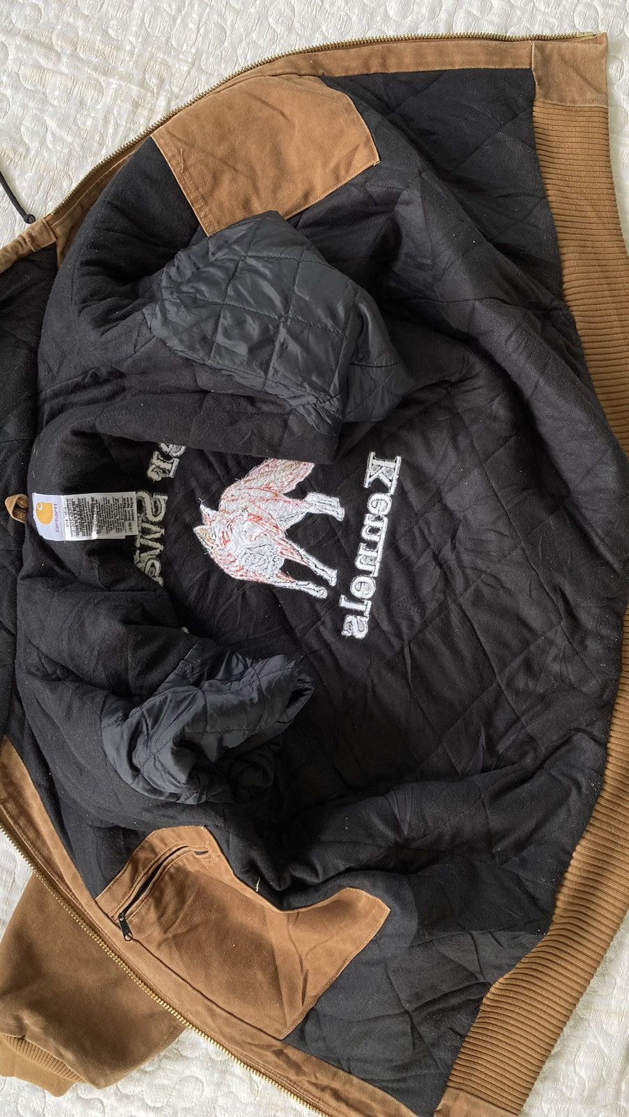 Carhartt × Vintage VINTAGE EARLY 1990s CARHART BROWN HODIE WINTH EMBROIDED LOGO Size US M / EU 48-50 / 2 - 11 Thumbnail