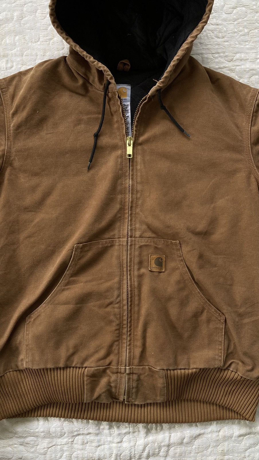 Carhartt × Vintage VINTAGE EARLY 1990s CARHART BROWN HODIE WINTH EMBROIDED LOGO Size US M / EU 48-50 / 2 - 5 Thumbnail