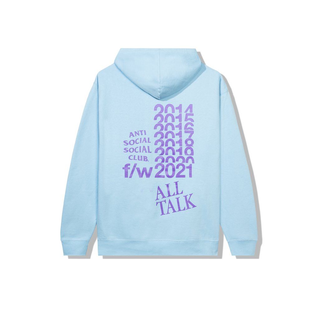 Anti Social Social Club DS F/W 2021 Purple ASSC All Talk On A Blog Blue Hoodie BAPE Size US S / EU 44-46 / 1 - 5 Thumbnail