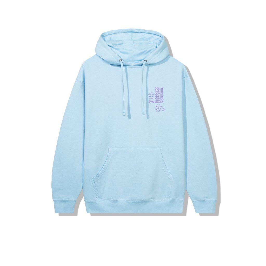 Anti Social Social Club DS F/W 2021 Purple ASSC All Talk On A Blog Blue Hoodie BAPE Size US S / EU 44-46 / 1 - 3 Thumbnail
