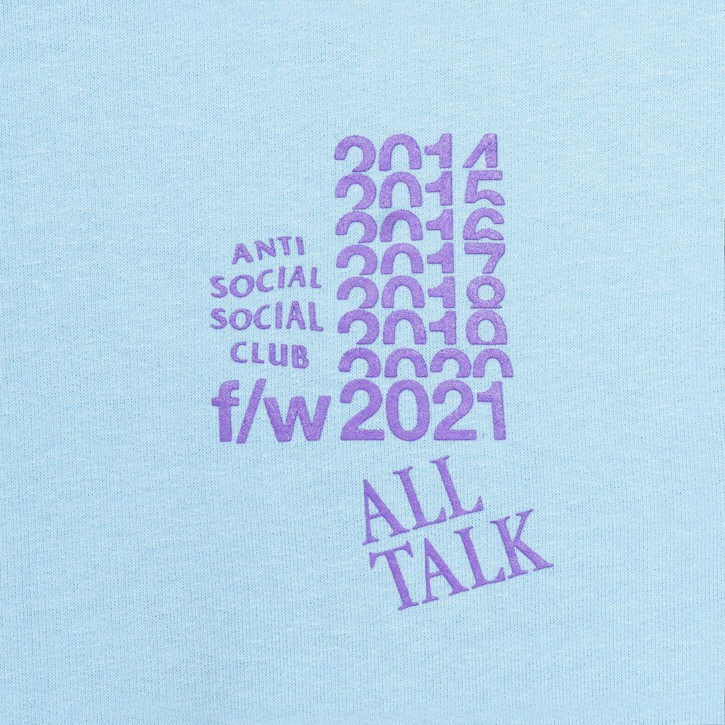 Anti Social Social Club DS F/W 2021 Purple ASSC All Talk On A Blog Blue Hoodie BAPE Size US S / EU 44-46 / 1 - 2 Thumbnail